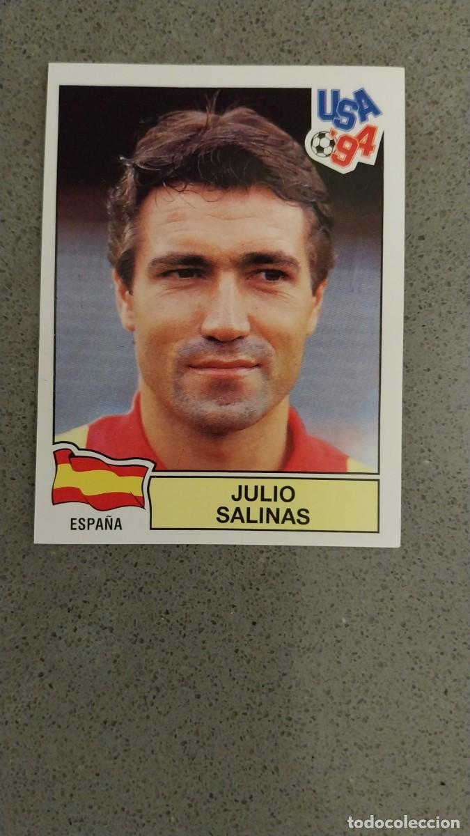 Cromos de F&uacute;tbol: JULIO SALINAS 195 ESPA&Ntilde;A TRASERA VERDE MUNDIAL USA 94 1994 SIN PEGAR NUNCA PEGADO