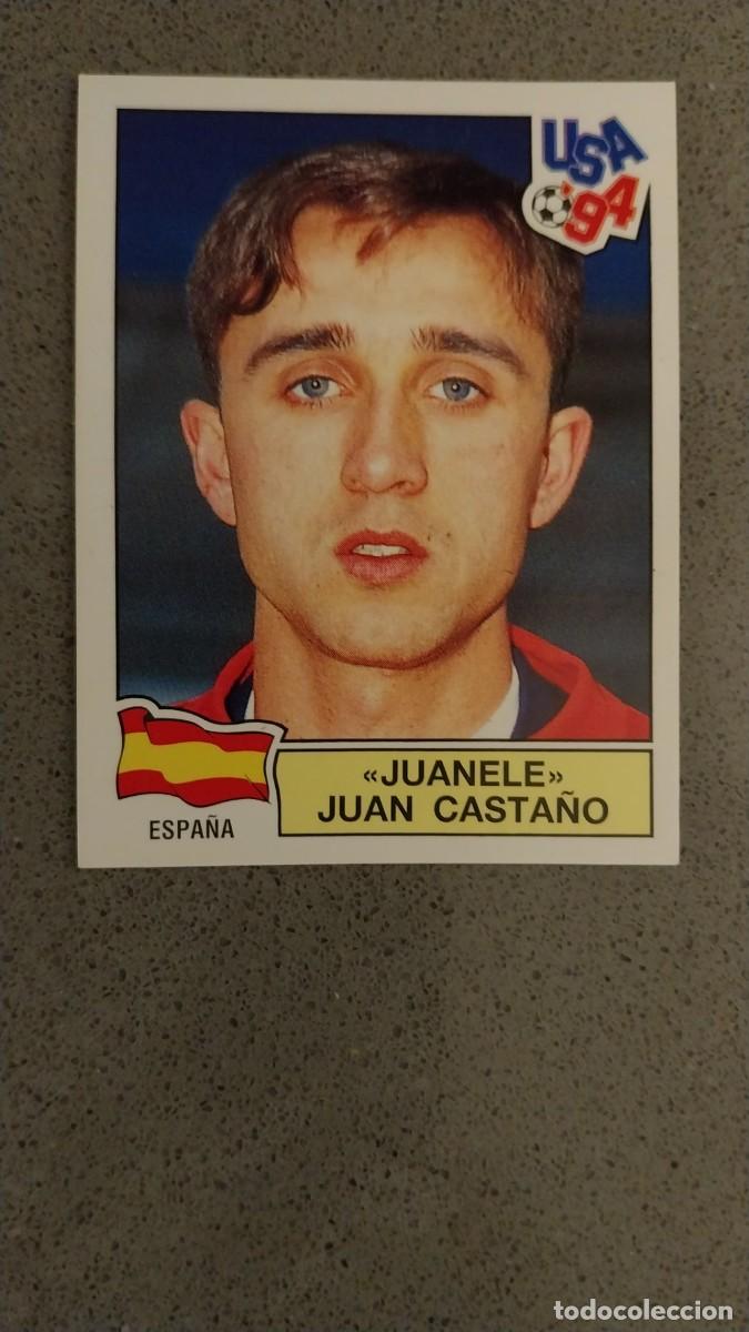 Cromos de F&uacute;tbol: JUANELE JUAN CASTA&Ntilde;O 196 ESPA&Ntilde;A TRASERA VERDE MUNDIAL USA 94 1994 SIN PEGAR NUNCA PEGADO