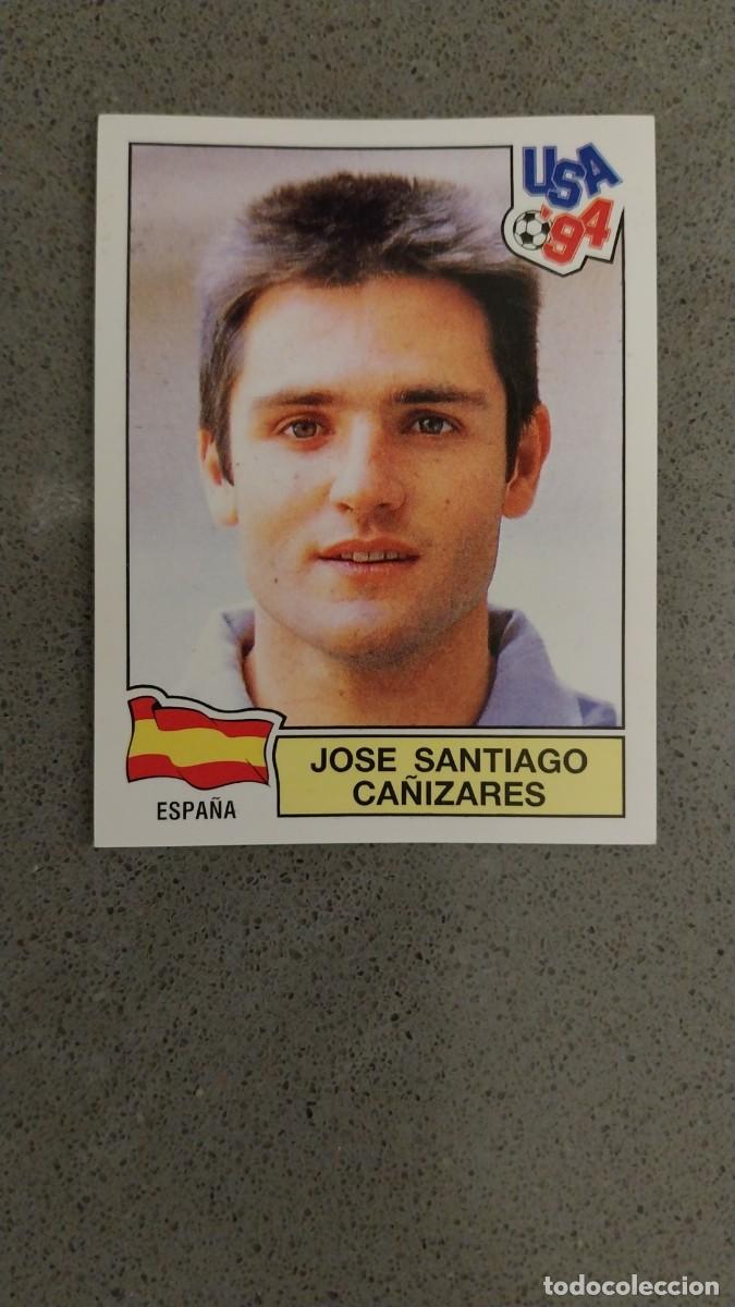 Cromos de F&uacute;tbol: JOSE SANTIAGO CA&Ntilde;IZARES 197 ESPA&Ntilde;A TRASERA VERDE MUNDIAL USA 94 1994 SIN PEGAR NUNCA PEGADO