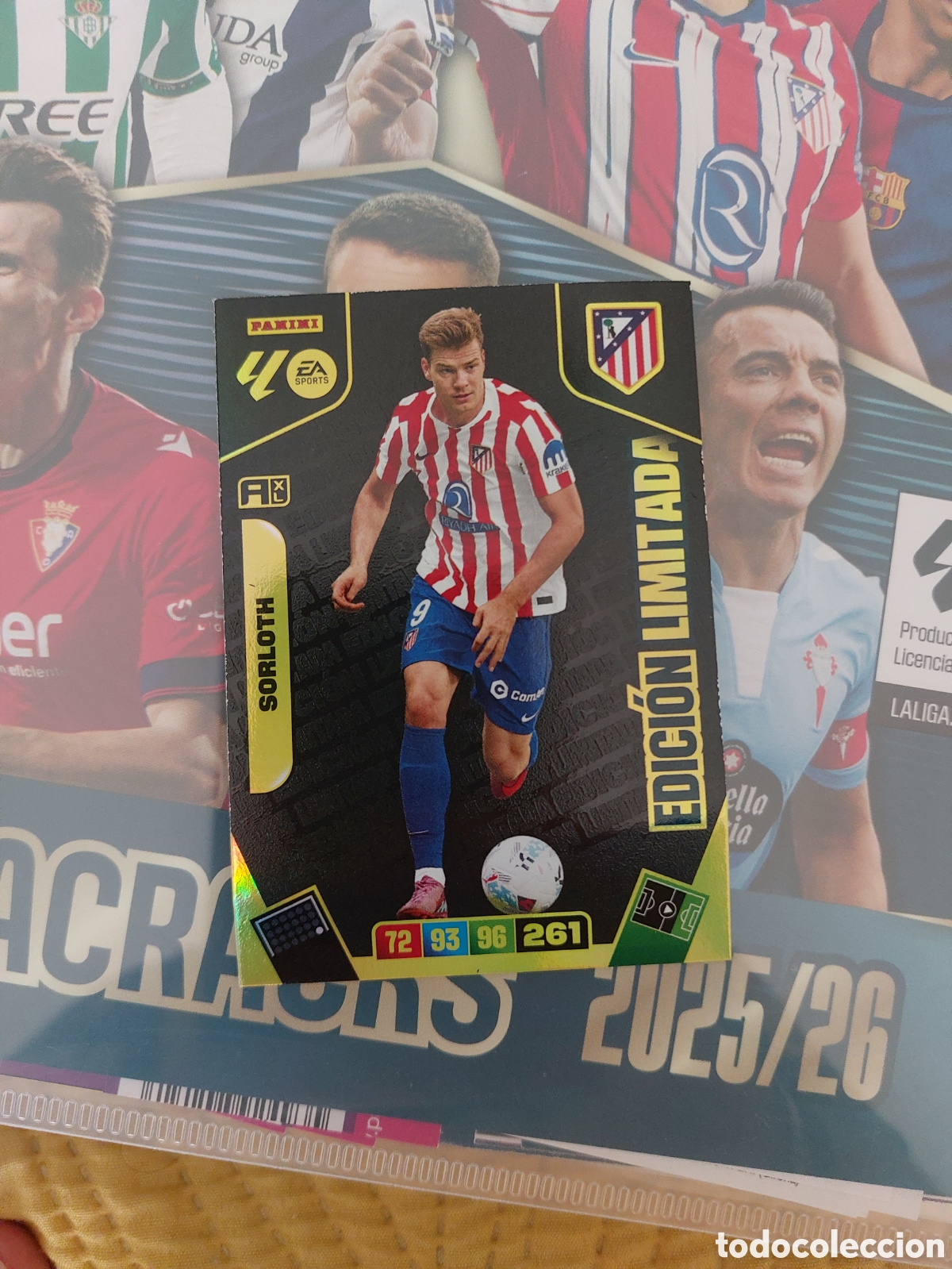 Cromos de F&uacute;tbol: SORLOTH ATLETICO DE MADRID EDICION LIMITADA ADRENALYN XL 2025 2026 25 26