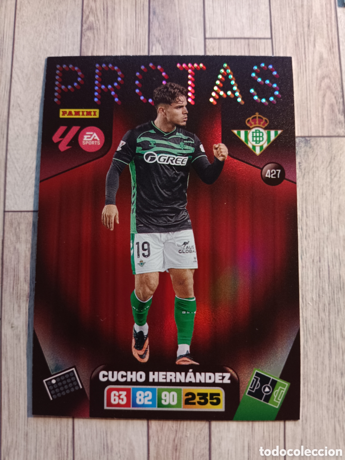 Cromos de F&uacute;tbol: 427 PROTAS CUCHO HERNANDEZ REAL BETIS ADRENALYN XL LIGA 2025 2026 PANINI 25 26