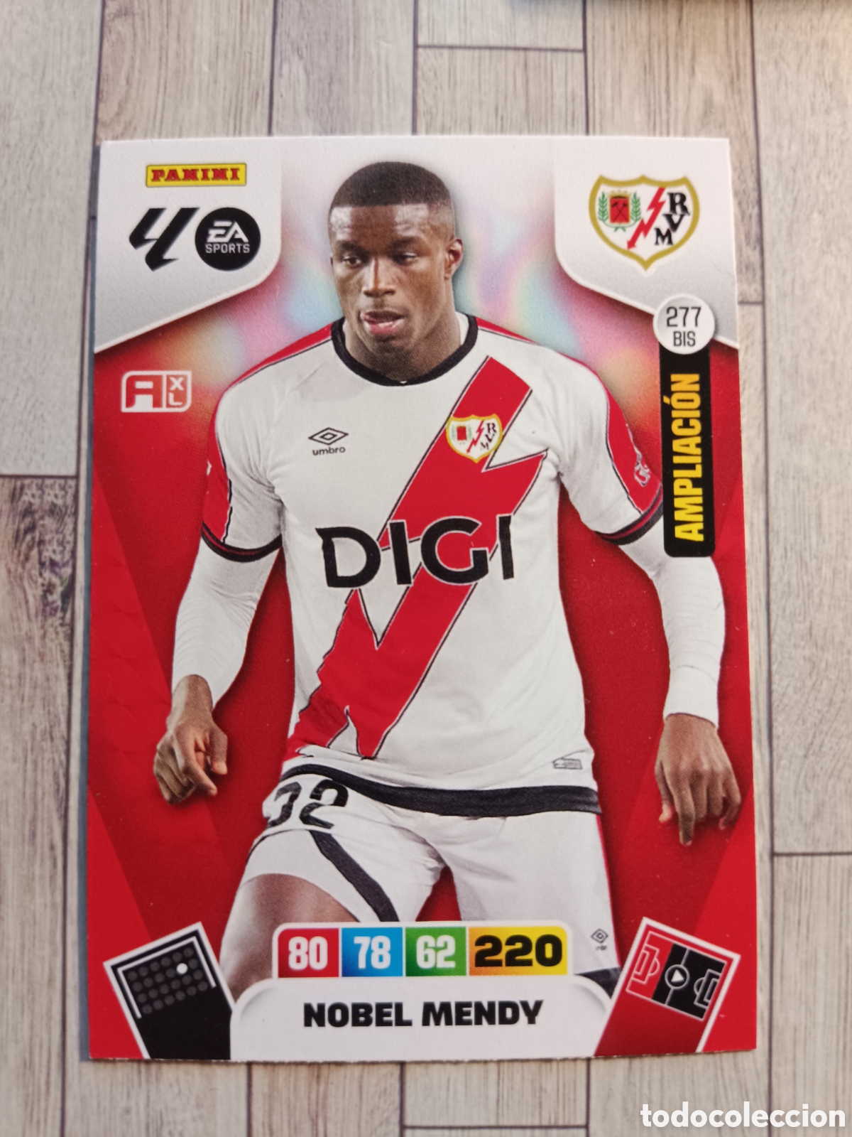 Cromos de F&uacute;tbol: 277 BIS MENDY RAYO VALLECANO AMPLIACION ADRENALYN XL LIGA 2025 2026 PANINI 25 26