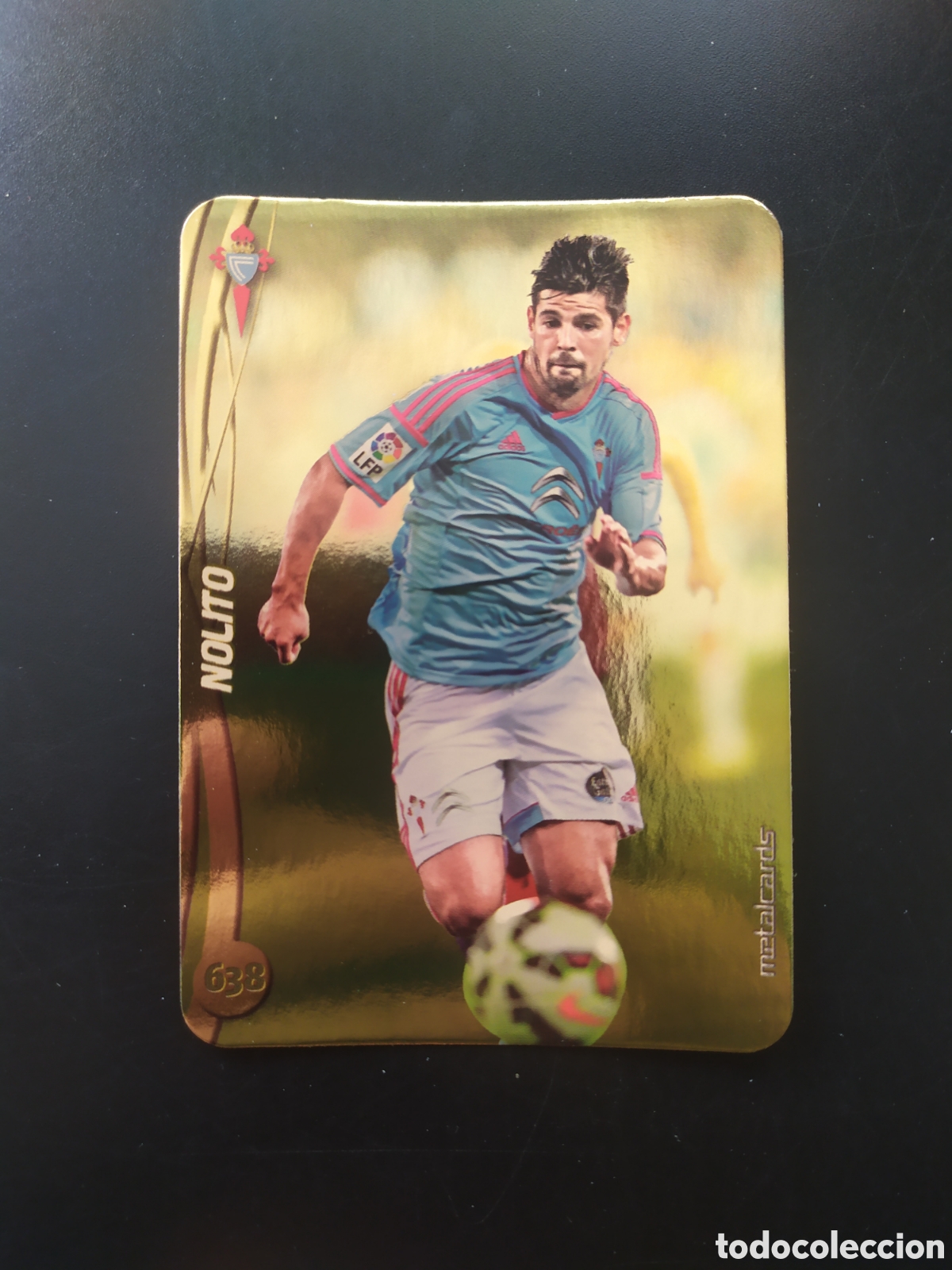 Cromos de F&uacute;tbol: Mundicromo fichas Liga 2014 2015 14 15 Nolito top brillo liso dorado n&deg; 638 Celta Vigo