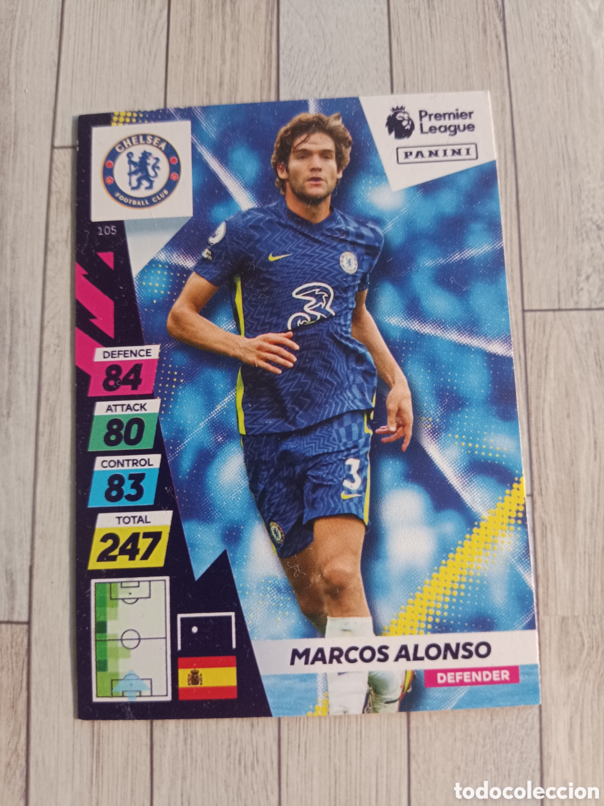 Cromos de F&uacute;tbol: 105 MARCOS ALONSO CHELSEA PLUS ADRENALYN XL PREMIER LEAGUE 2021 2022 PANINI 21 22