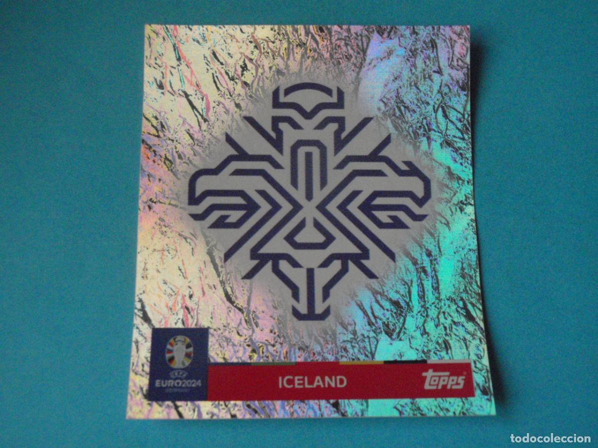 Cartes &agrave; collectionner de Football: ICE 1 ESCUDO ISLANDIA. UEFA EURO 2024 TOPPS. Sticker NUNCA PEGADO. Eurocopa 24