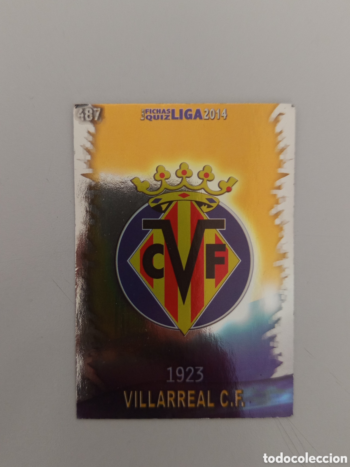 Cromos de Futebol: ❇️ CROMO ⚽ ESCUDO VILLARREAL 487 FICHAS LIGA QUIZ 2014 2013 2014 13 14 MUNDICROMO ❇️