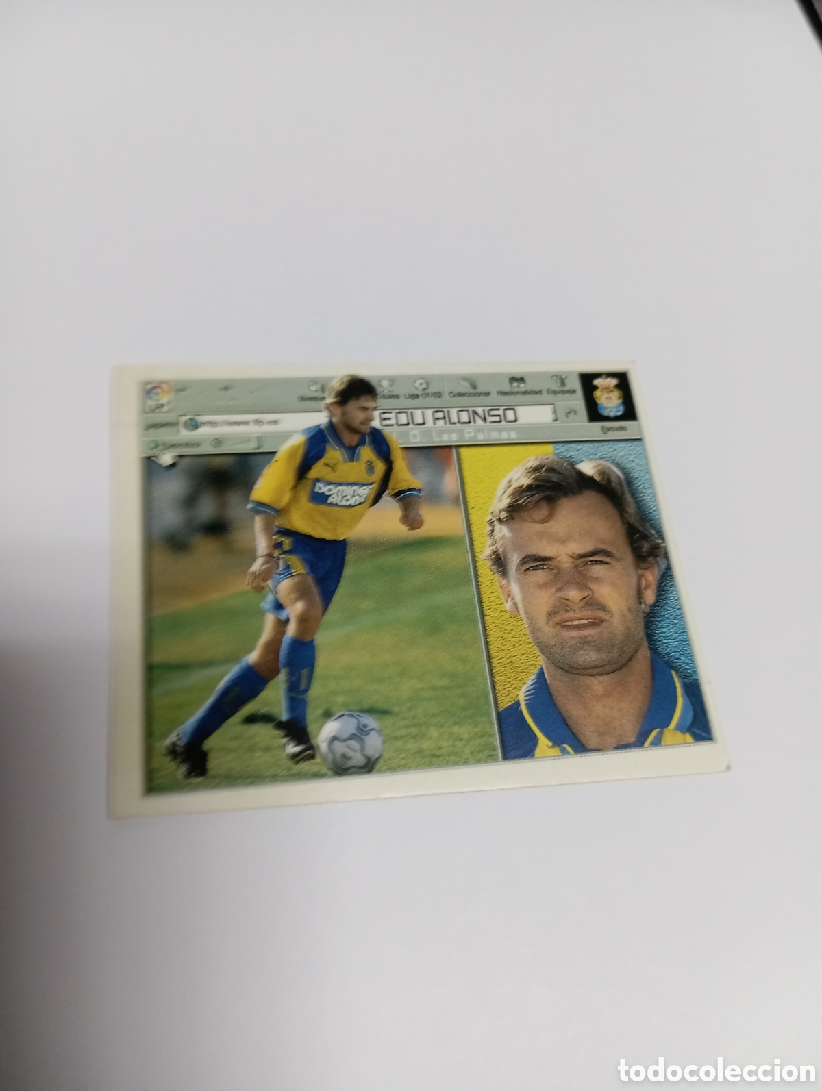Cromos de F&uacute;tbol: EDU ALONSO Las Palmas LIGA ESTE 2001 2002 PANINI 01 02