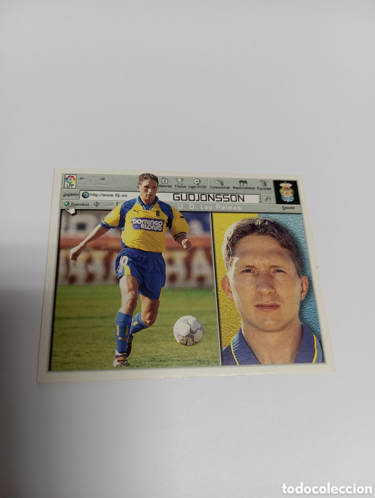 Cromos de F&uacute;tbol: GUDJONSSON Las Palmas LIGA ESTE 2001 2002 PANINI 01 02
