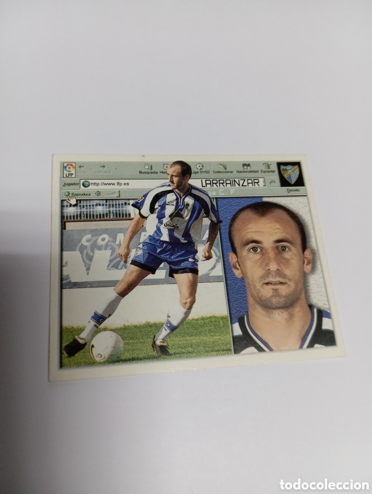 Cromos de F&uacute;tbol: LARRAINZAR M&aacute;laga LIGA ESTE 2001 2002 PANINI 01 02