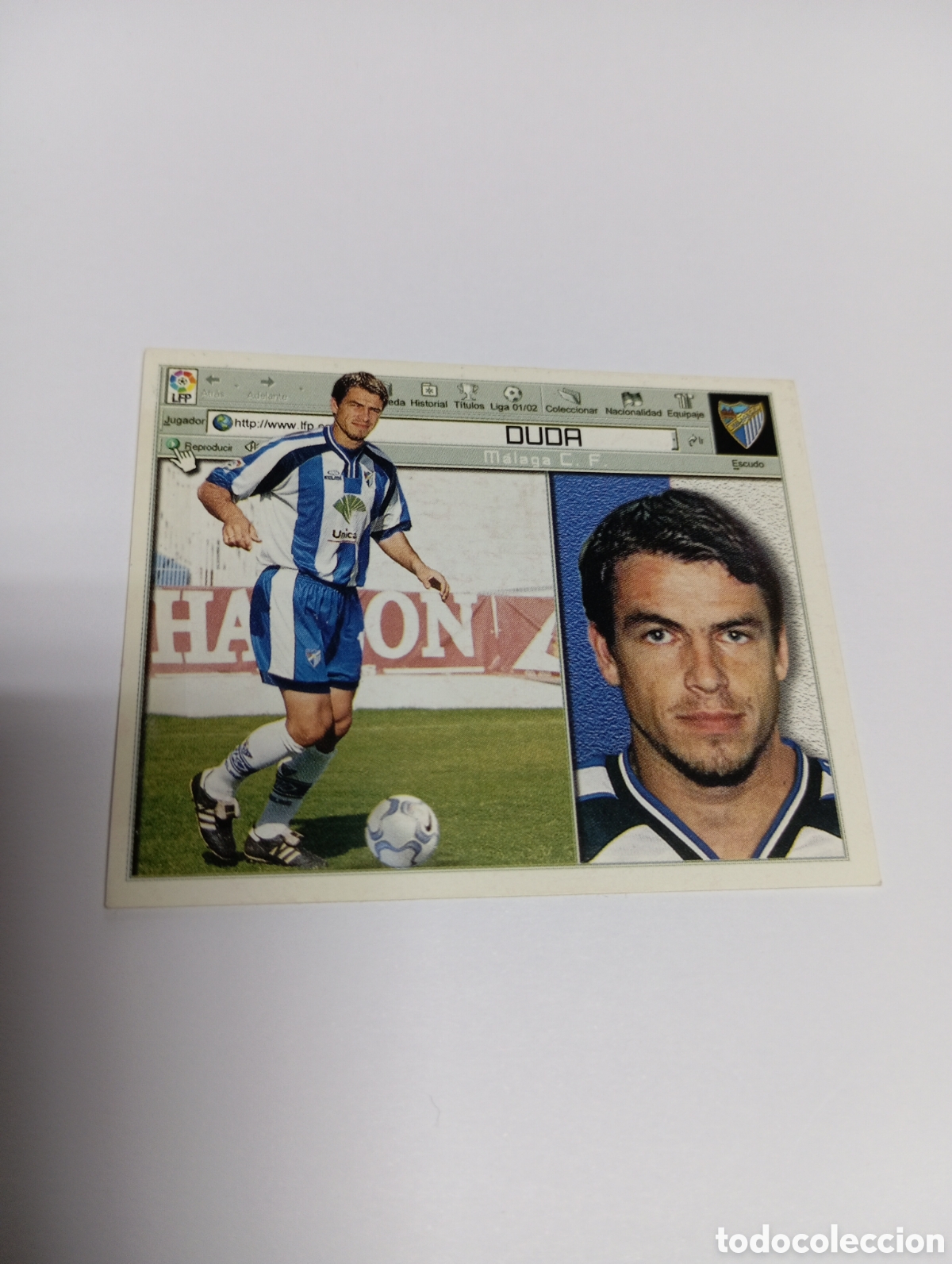 Cromos de F&uacute;tbol: DUDA M&aacute;laga LIGA ESTE 2001 2002 PANINI 01 02