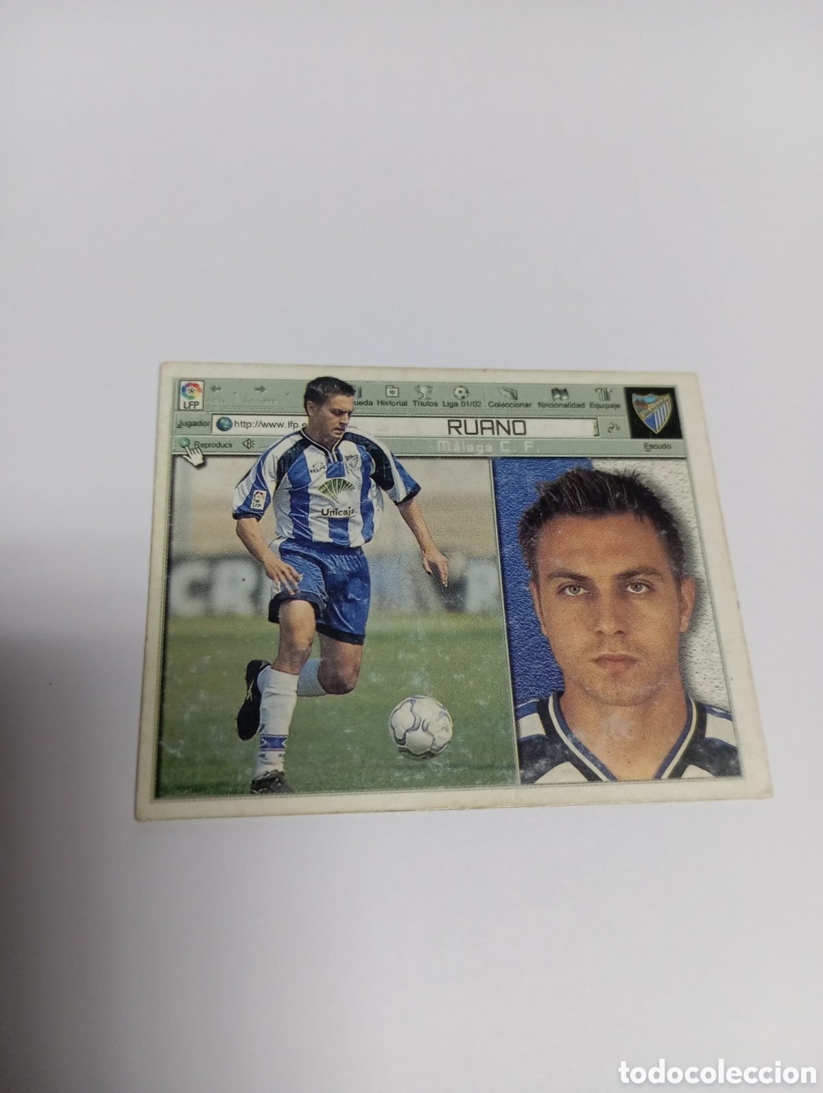 Cromos de F&uacute;tbol: RUANO M&aacute;laga LIGA ESTE 2001 2002 PANINI 01 02