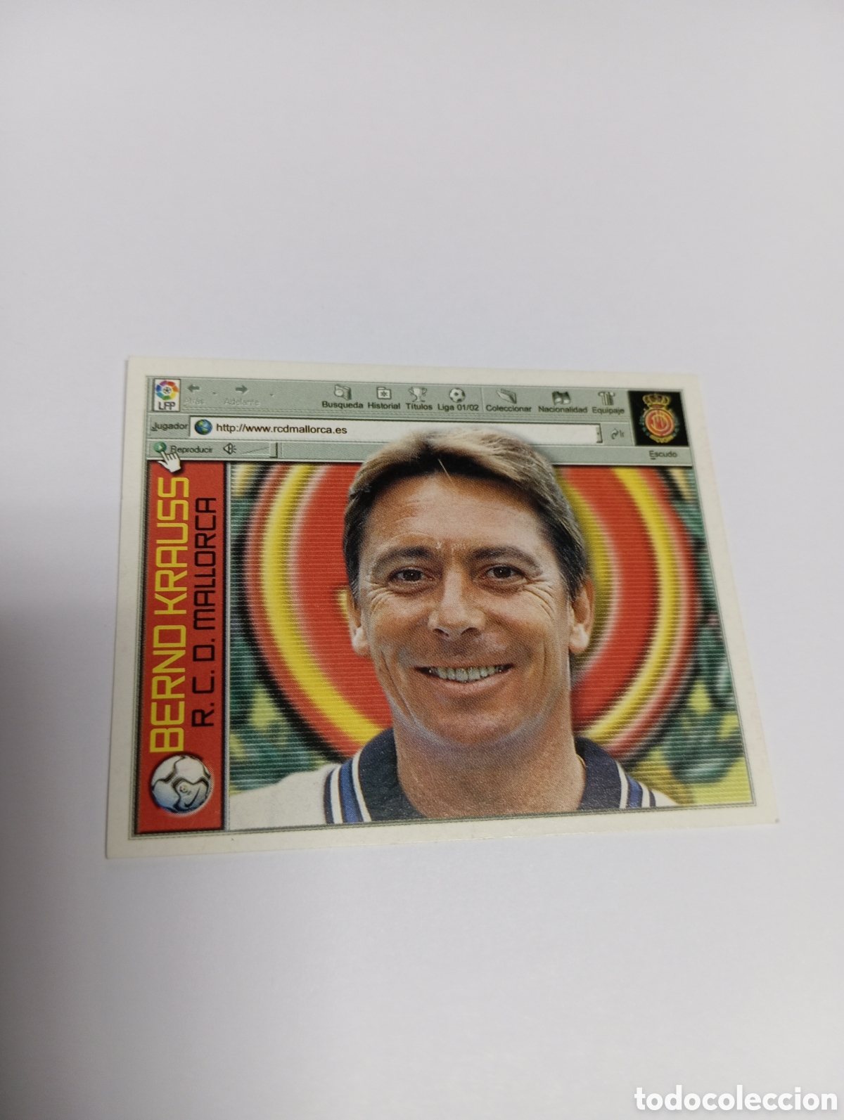 Cartes &agrave; collectionner de Football: ENTRENADOR BERND KRAUSS Mallorca LIGA ESTE 2001 2002 PANINI 01 02