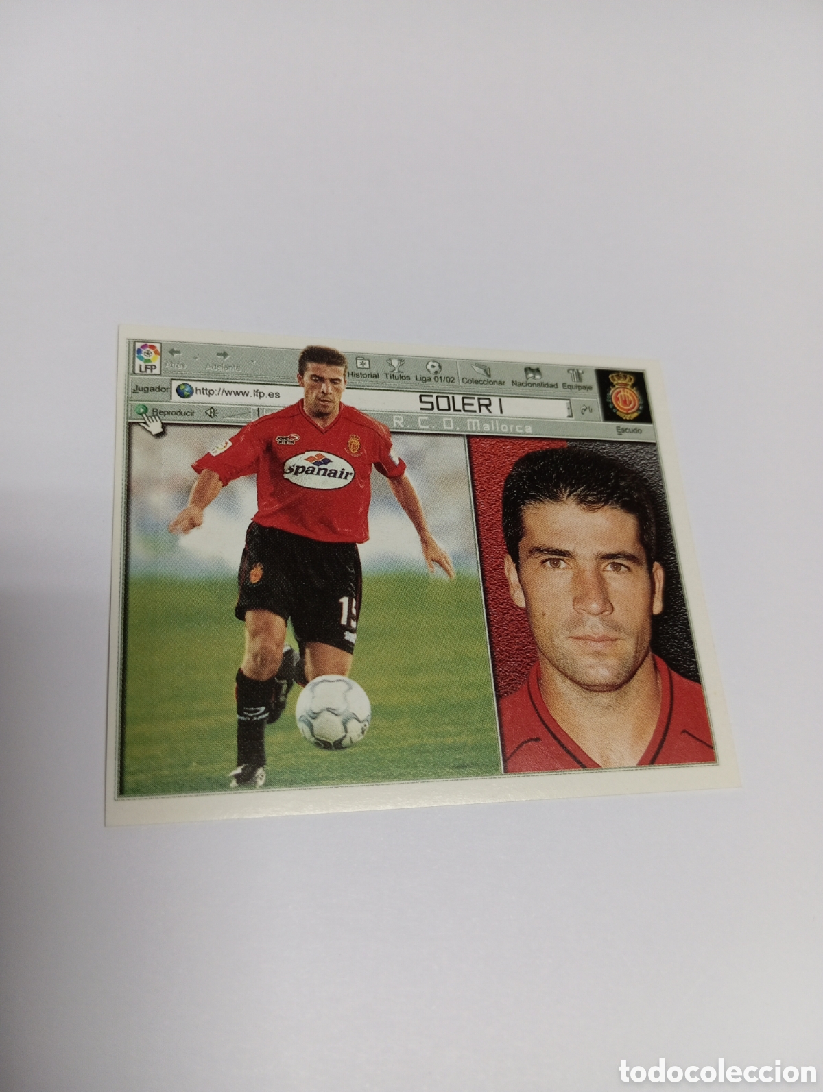 Cartes &agrave; collectionner de Football: SOLER I Mallorca LIGA ESTE 2001 2002 PANINI 01 02