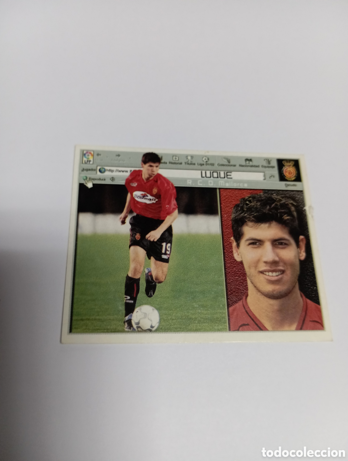 Cromos de F&uacute;tbol: LUQUE Mallorca LIGA ESTE 2001 2002 PANINI 01 02