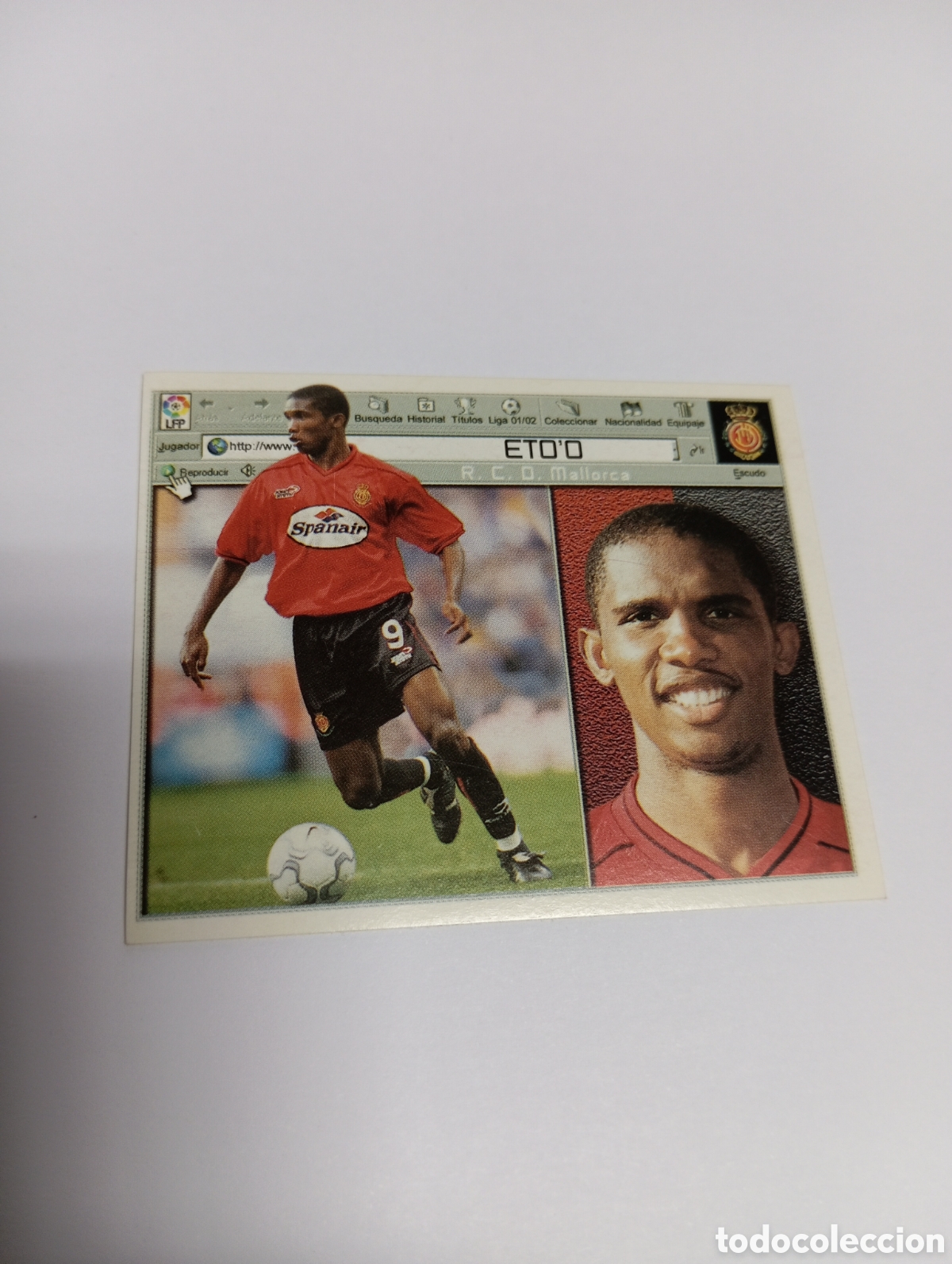 Cromos de F&uacute;tbol: ETO'O Mallorca LIGA ESTE 2001 2002 PANINI 01 02