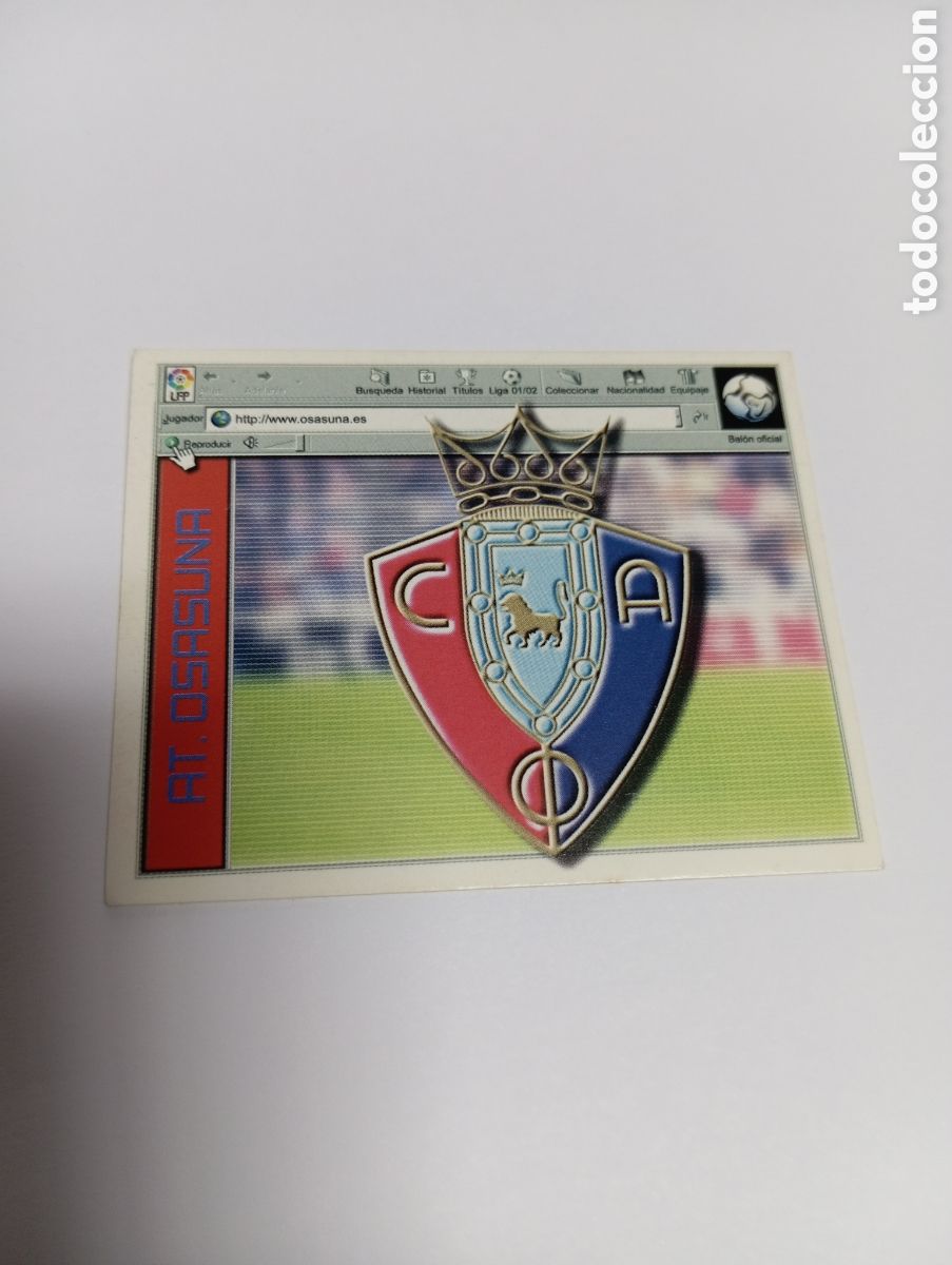 Cromos de F&uacute;tbol: ESCUDO Osasuna LIGA ESTE 2001 2002 PANINI 01 02