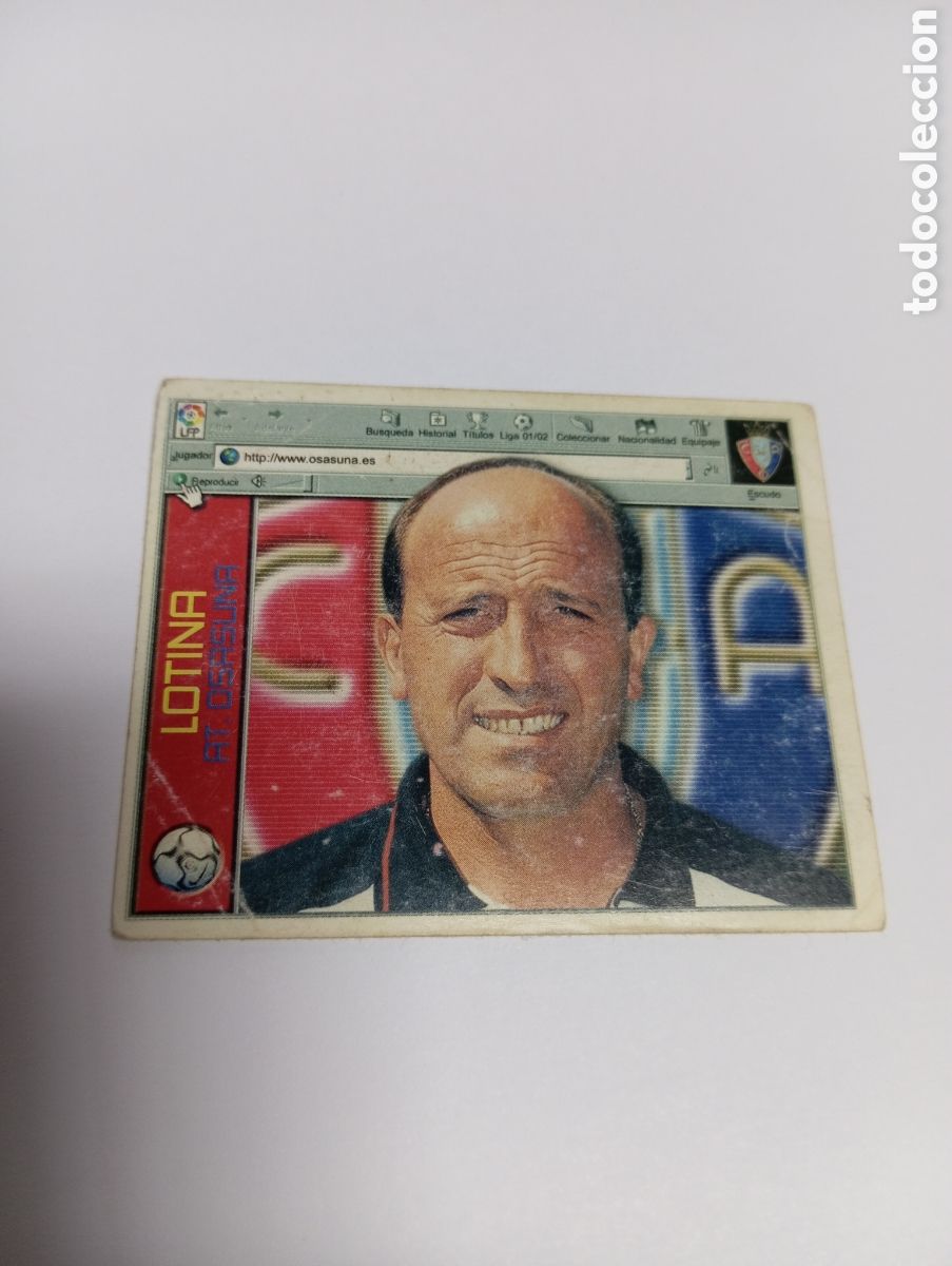 Cromos de F&uacute;tbol: ENTRENADOR LOTINA Osasuna LIGA ESTE 2001 2002 PANINI 01 02