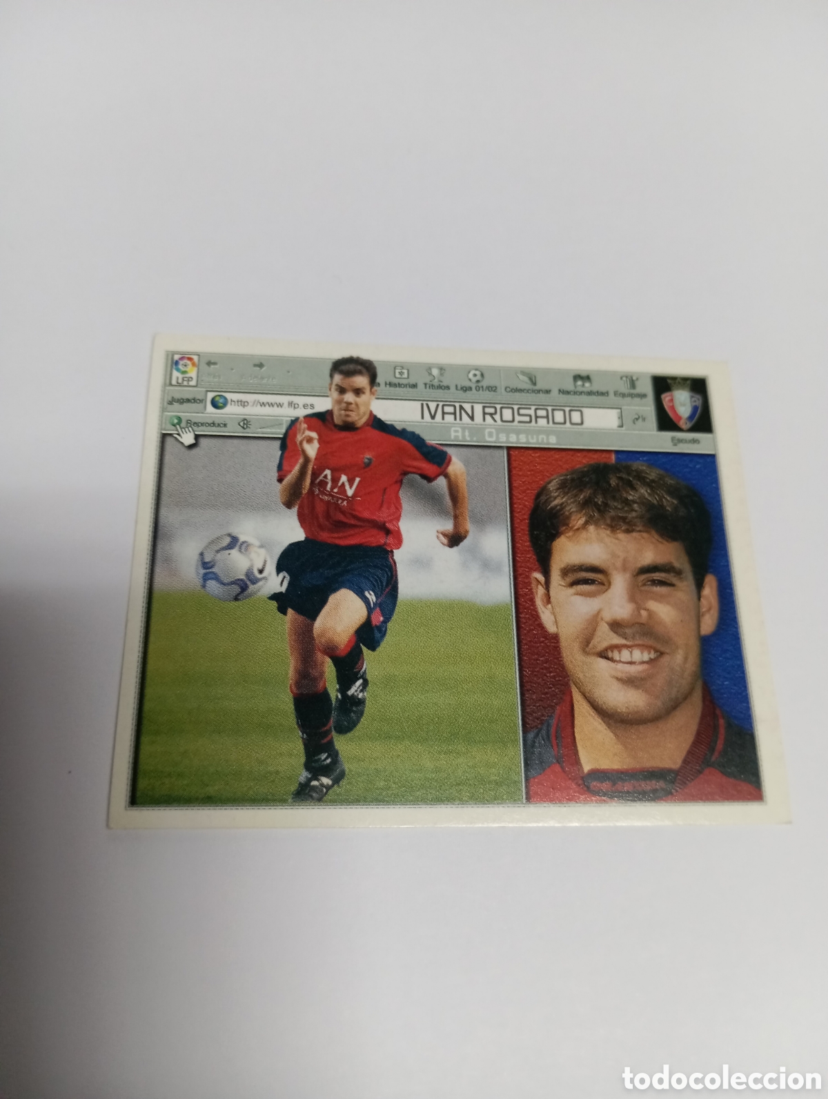 Cromos de F&uacute;tbol: IVAN ROSADO Osasuna LIGA ESTE 2001 2002 PANINI 01 02