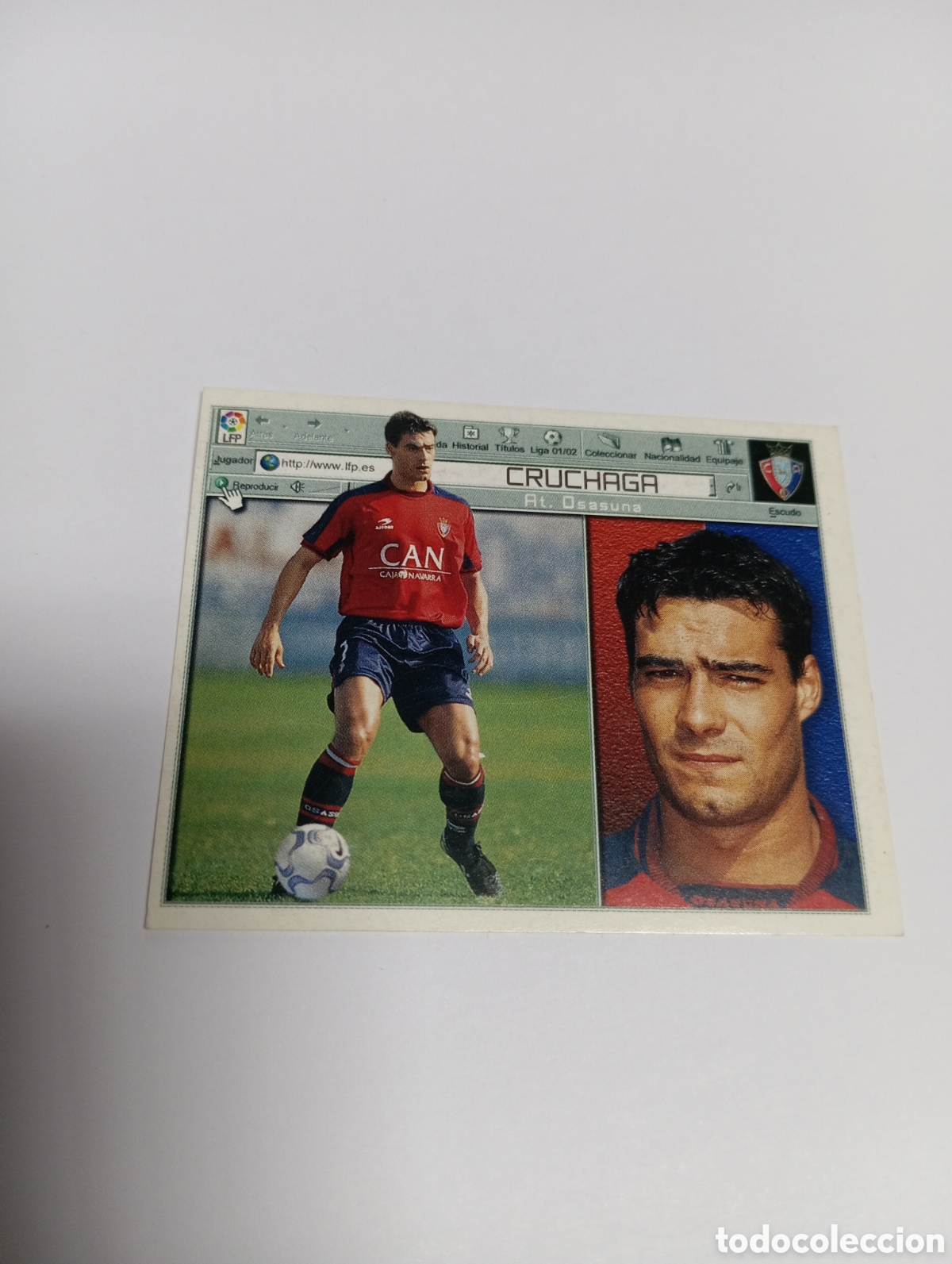 Cromos de F&uacute;tbol: CRUCHAGA Osasuna LIGA ESTE 2001 2002 PANINI 01 02