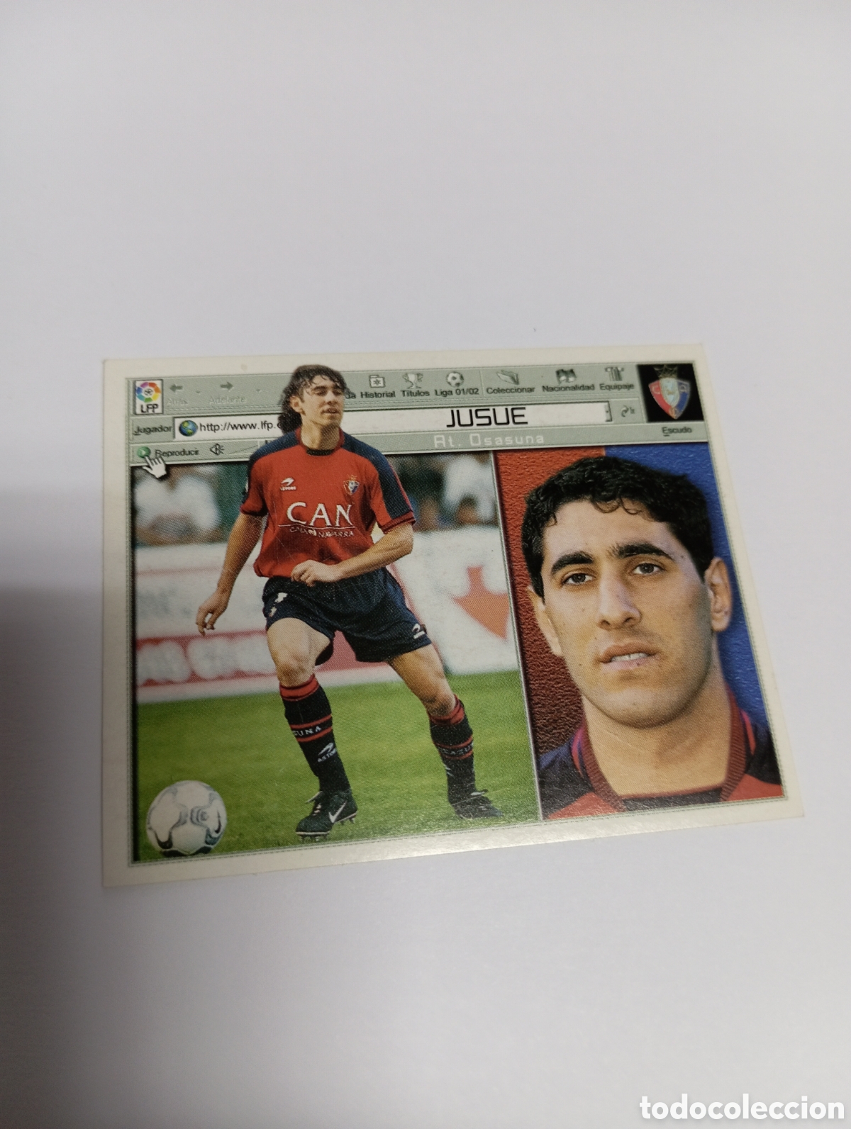 Cromos de F&uacute;tbol: JUSUE Osasuna LIGA ESTE 2001 2002 PANINI 01 02
