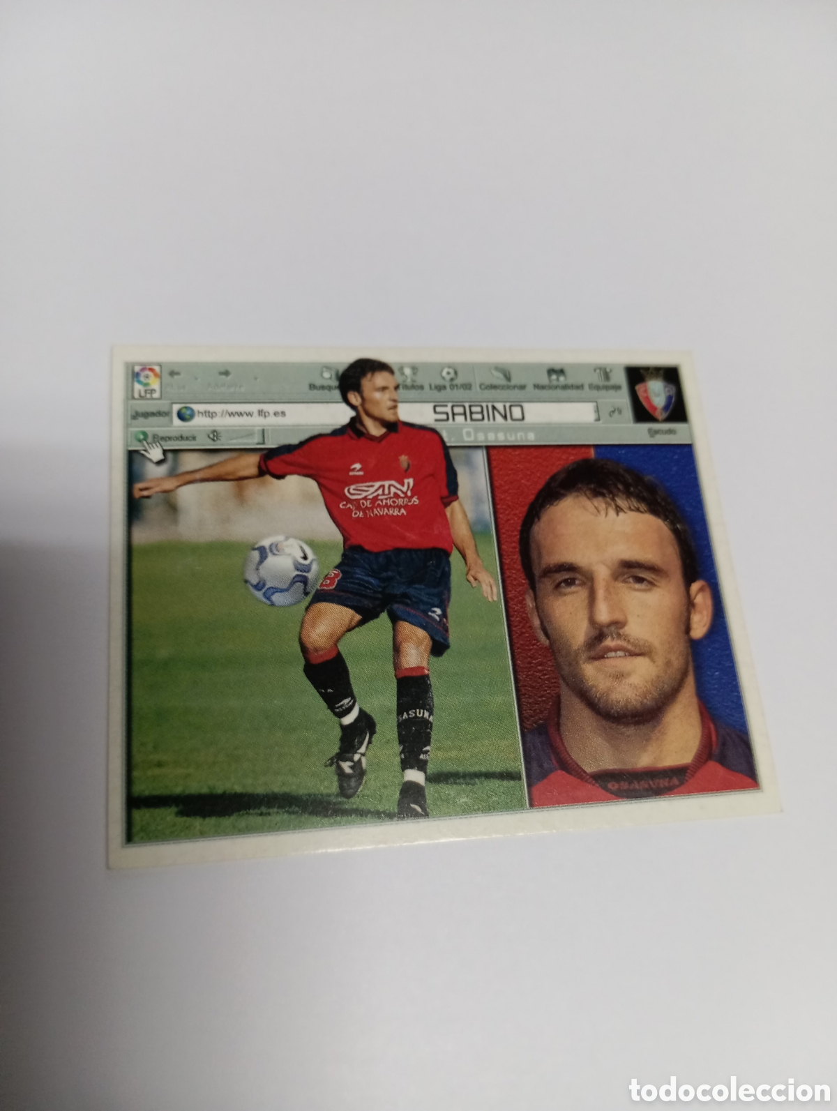 Figurine di Calcio: SABINO Osasuna LIGA ESTE 2001 2002 PANINI 01 02