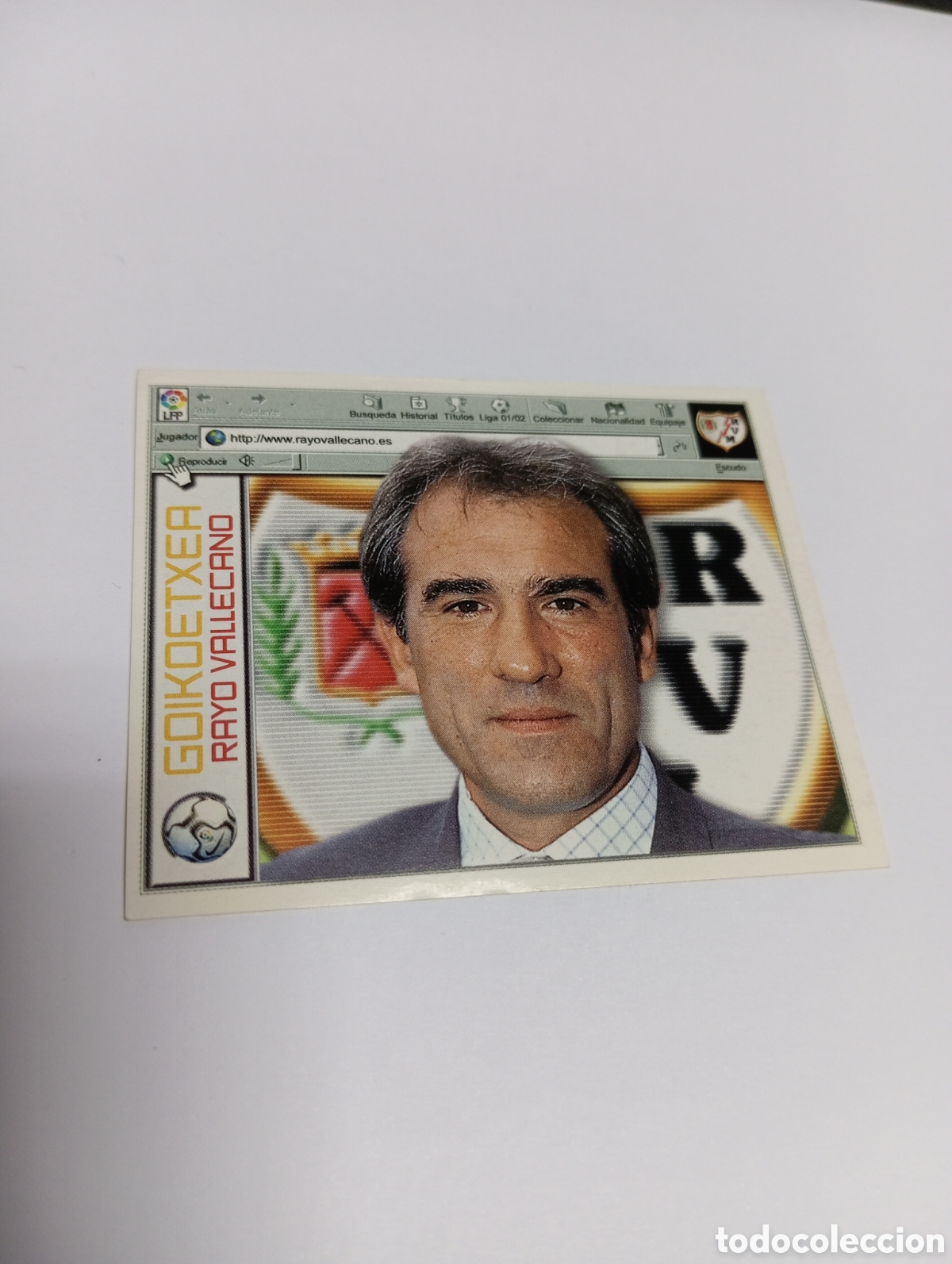 Football Stickers: ENTRENADOR GOIKOETXEA Rayo Vallecano LIGA ESTE 2001 2002 PANINI 01 02