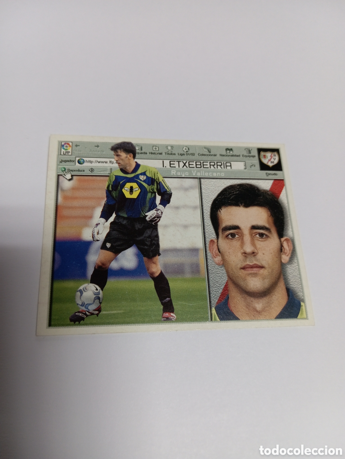 Football Stickers: IMANOL ETXEBERRIA Rayo Vallecano LIGA ESTE 2001 2002 PANINI 01 02
