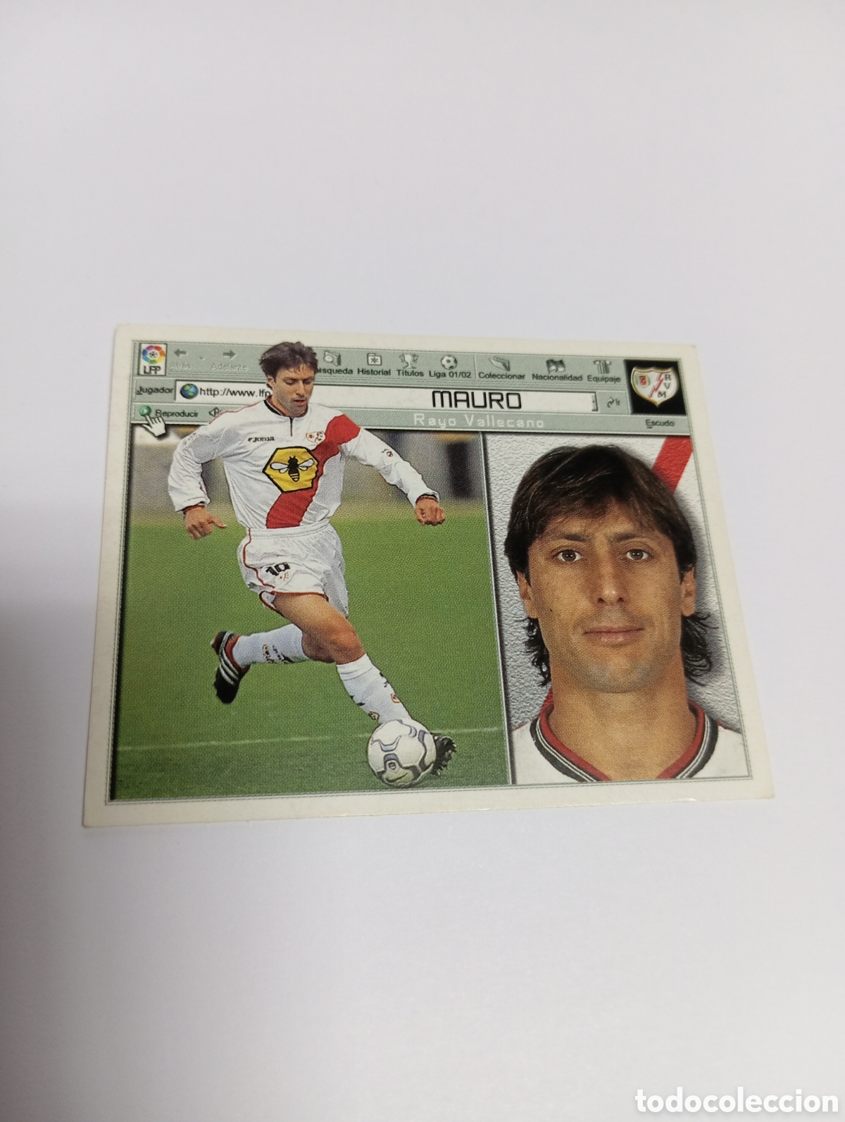 Fu&szlig;ball-Sticker: MAURO Rayo Vallecano LIGA ESTE 2001 2002 PANINI 01 02