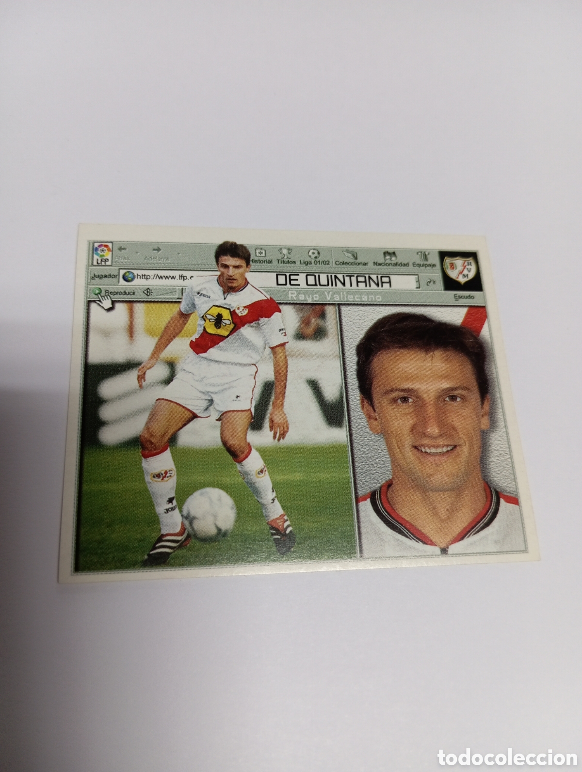 Fu&szlig;ball-Sticker: DE QUINTANA Rayo Vallecano LIGA ESTE 2001 2002 PANINI 01 02