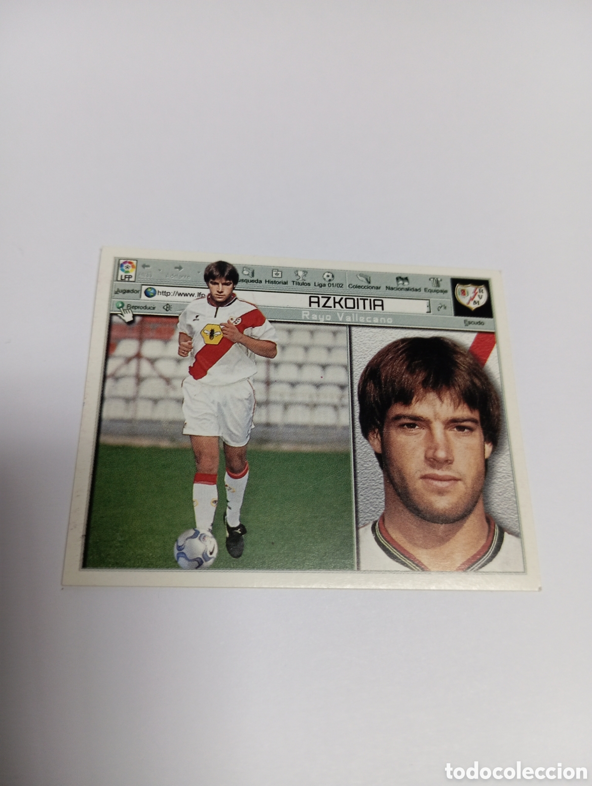 Cromos de F&uacute;tbol: AZKOITIA Rayo Vallecano LIGA ESTE 2001 2002 PANINI 01 02