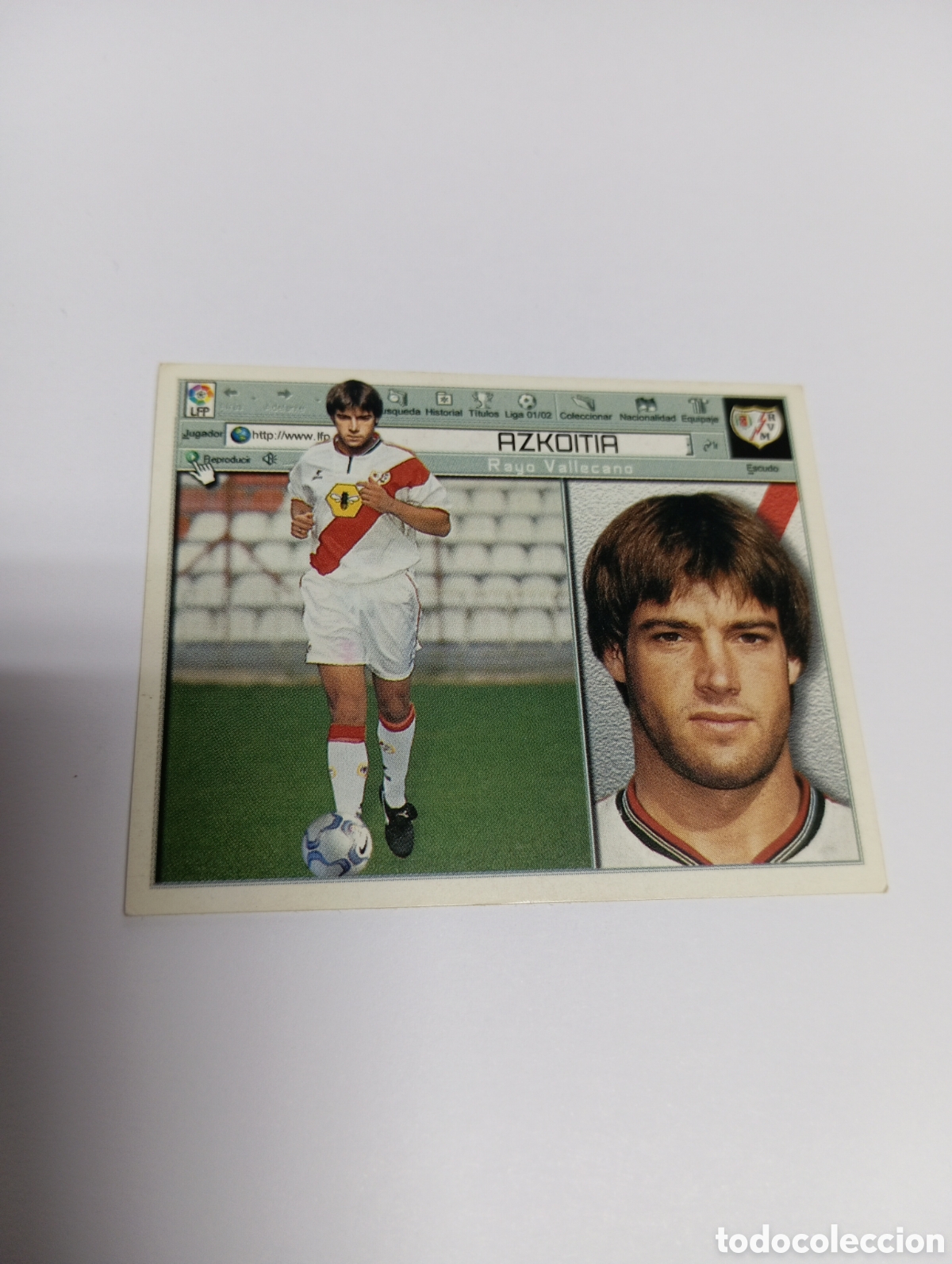Cromos de F&uacute;tbol: AZKOITIA Rayo Vallecano LIGA ESTE 2001 2002 PANINI 01 02