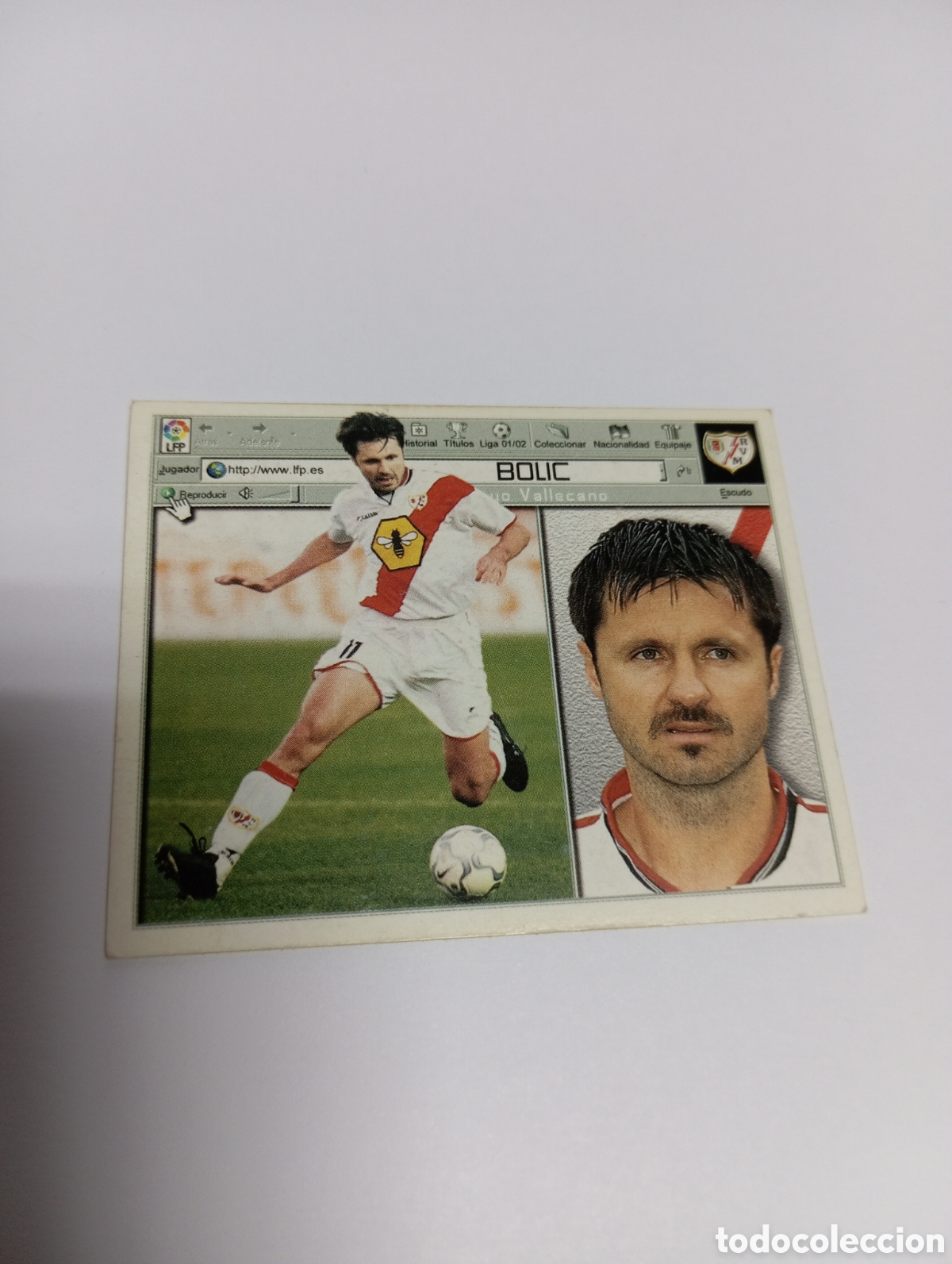 Cromos de F&uacute;tbol: BOLIC Rayo Vallecano LIGA ESTE 2001 2002 PANINI 01 02