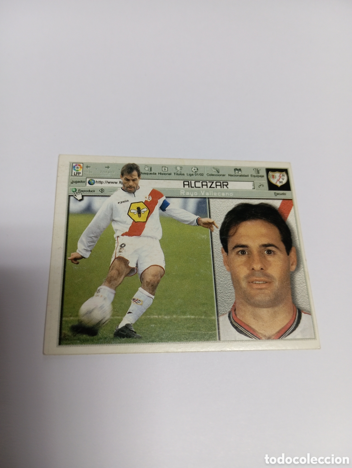 Cromos de F&uacute;tbol: ALC&Aacute;ZAR Rayo Vallecano LIGA ESTE 2001 2002 PANINI 01 02