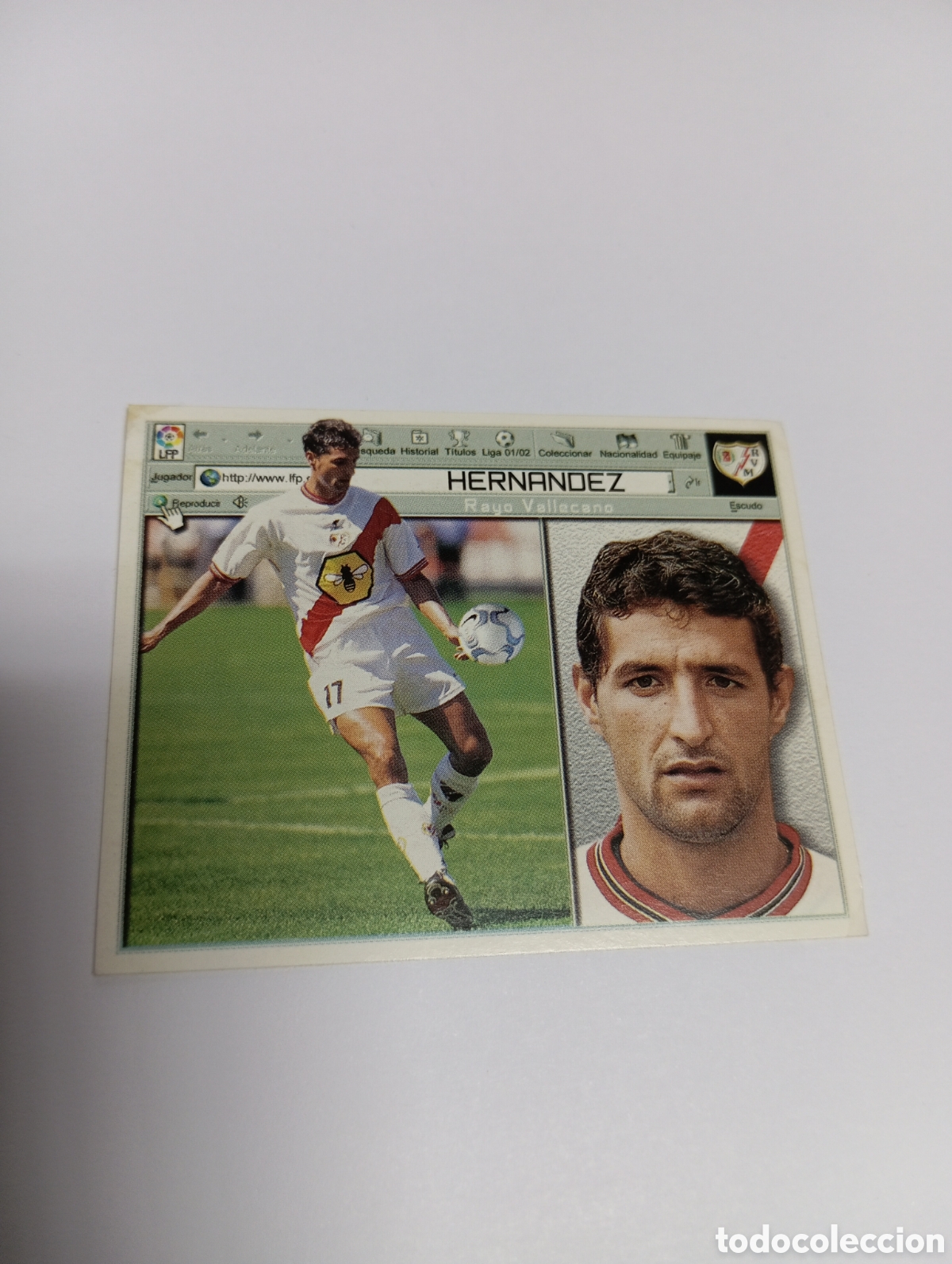 Cromos de F&uacute;tbol: HERN&Aacute;NDEZ Rayo Vallecano LIGA ESTE 2001 2002 PANINI 01 02