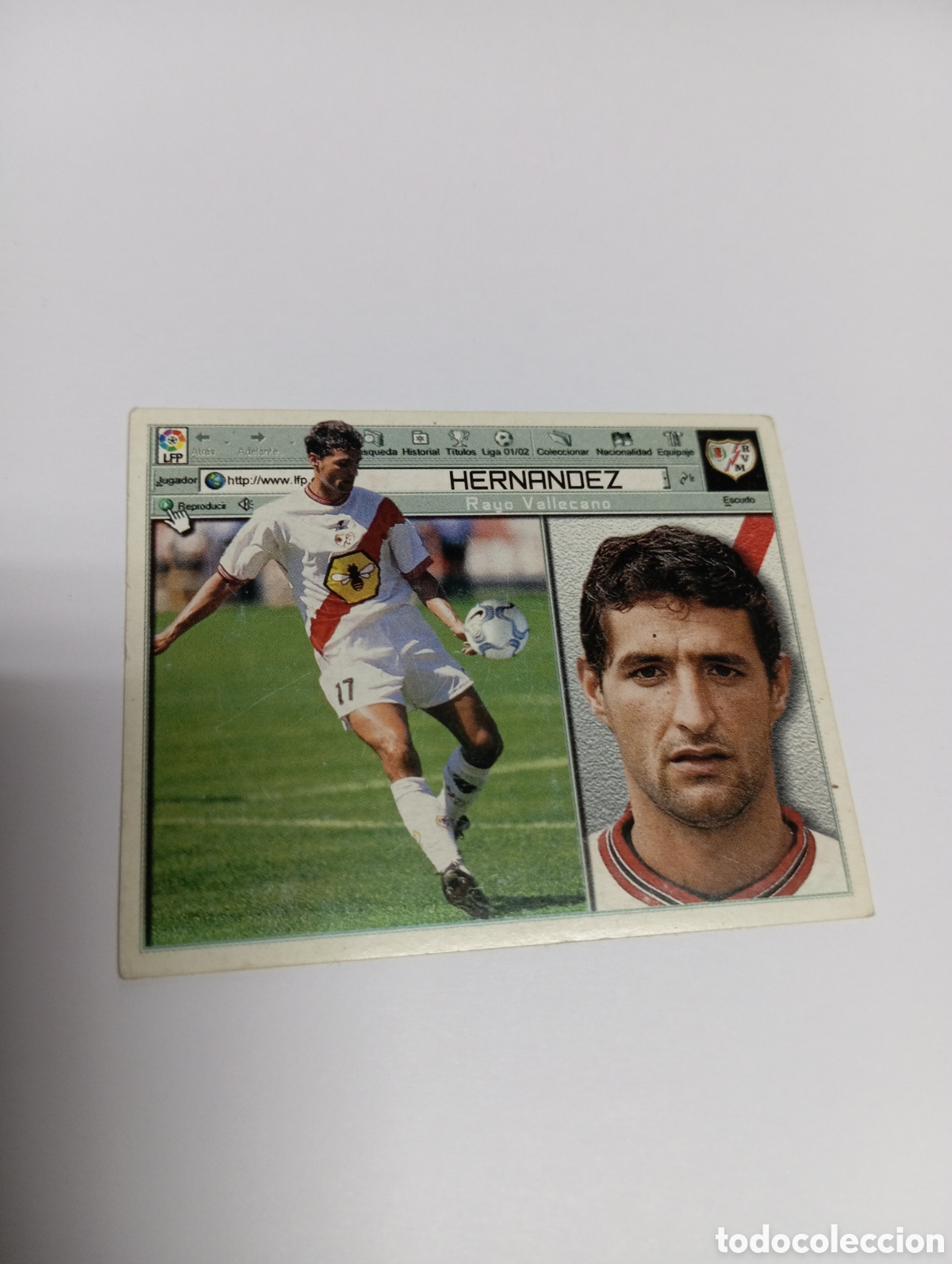 Cromos de Futebol: HERN&Aacute;NDEZ Rayo Vallecano LIGA ESTE 2001 2002 PANINI 01 02