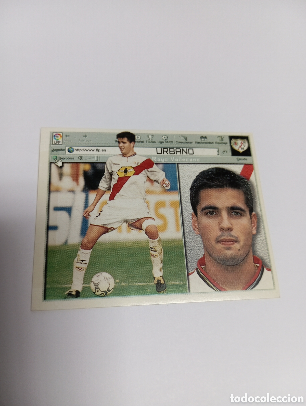 Cromos de F&uacute;tbol: URBANO Rayo Vallecano LIGA ESTE 2001 2002 PANINI 01 02