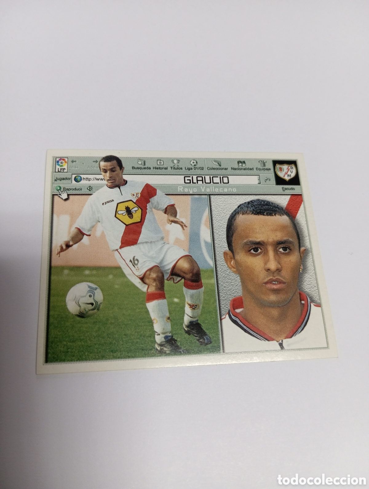 Cromos de F&uacute;tbol: GLAUCIO Rayo Vallecano LIGA ESTE 2001 2002 PANINI 01 02