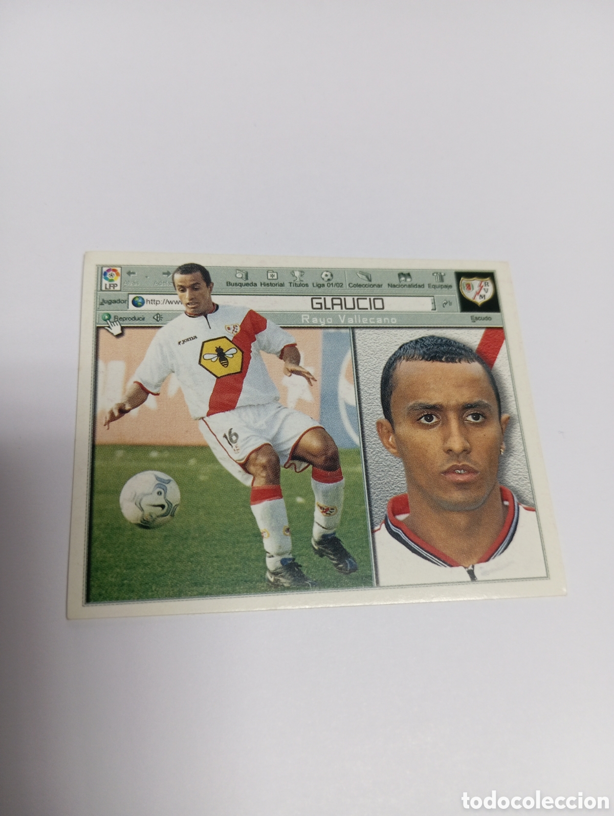 Cromos de F&uacute;tbol: GLAUCIO Rayo Vallecano LIGA ESTE 2001 2002 PANINI 01 02