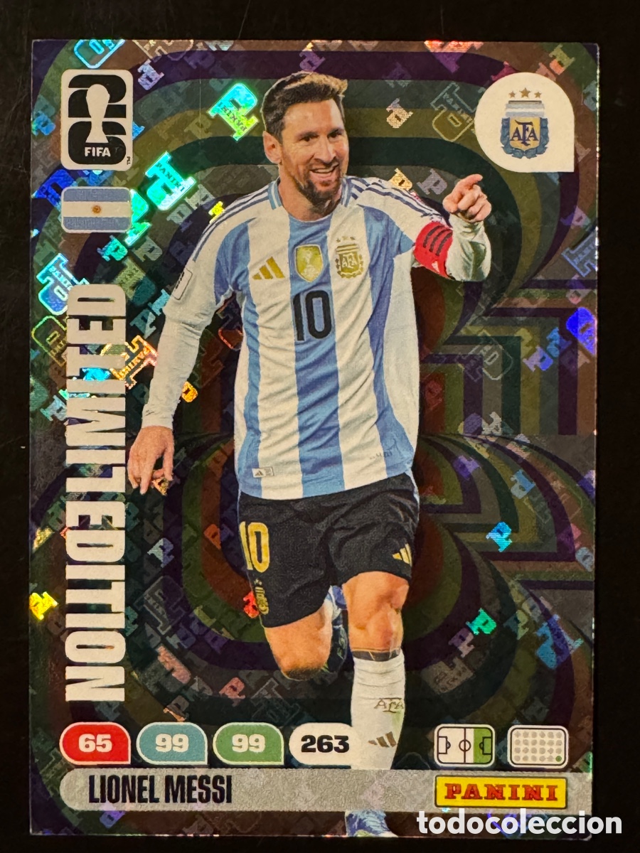 Cromos de F&uacute;tbol: Messi edici&oacute;n limitada Argentina Adrenalyn Mundial 2026