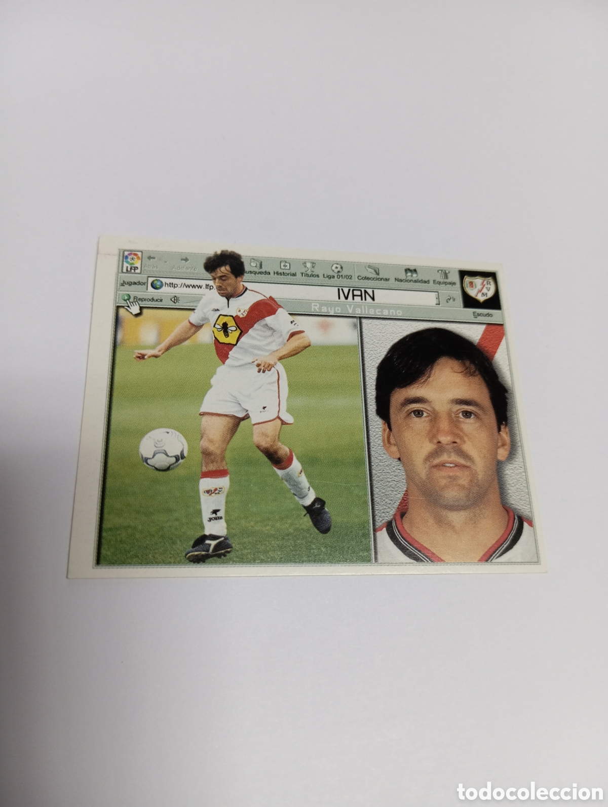 Cromos de F&uacute;tbol: IV&Aacute;N Rayo Vallecano LIGA ESTE 2001 2002 PANINI 01 02