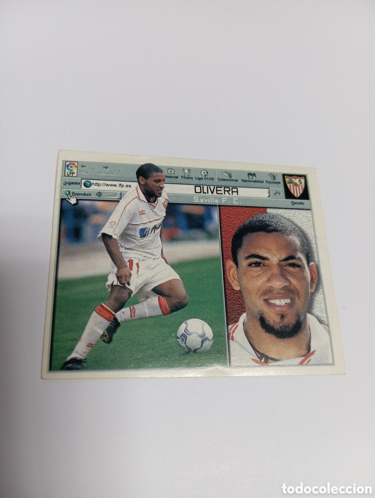 Cromos de F&uacute;tbol: OLIVERA Sevilla LIGA ESTE 2001 2002 PANINI 01 02