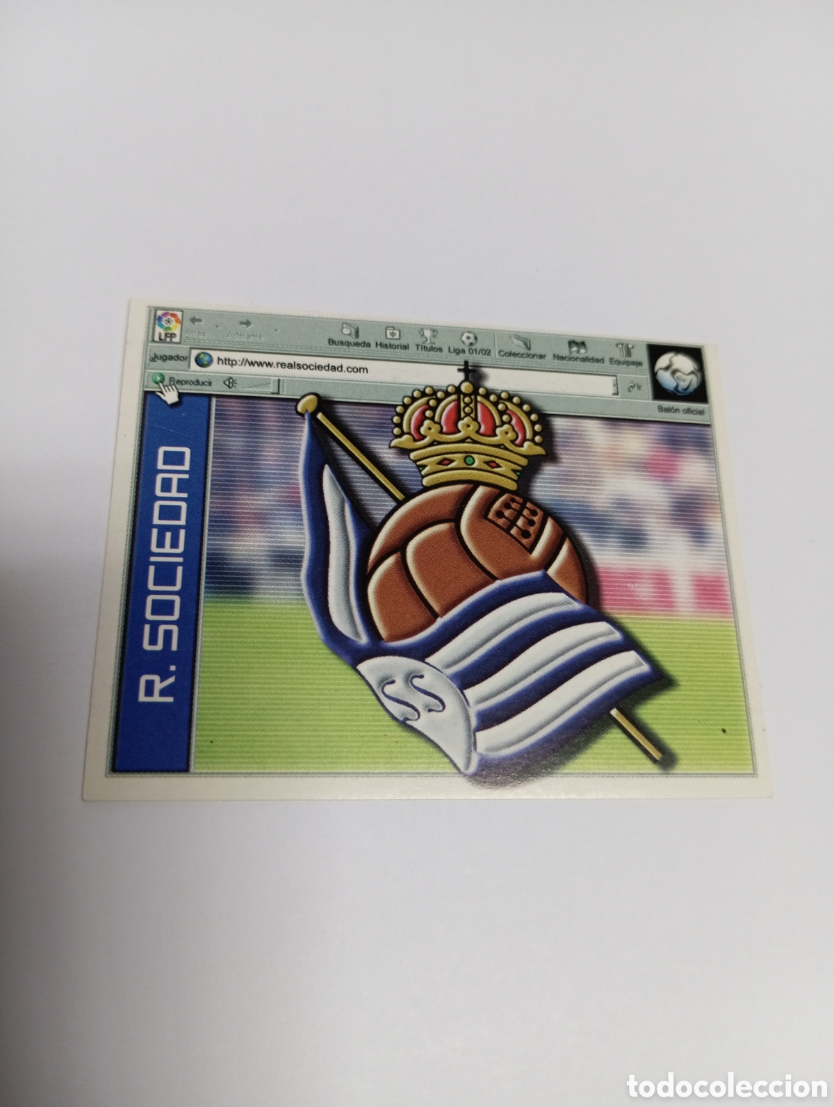 Cromos de F&uacute;tbol: ESCUDO Real Sociedad LIGA ESTE 2001 2002 PANINI 01 02