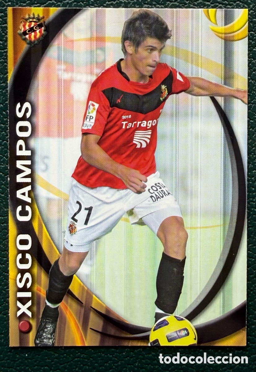 Fu&szlig;ball-Sticker: 1076 XISCO CAMPOS GIMNASTIC DE TARRAGONA FICHAS ALBUM MUNDICROMO 2010 2011 10 11