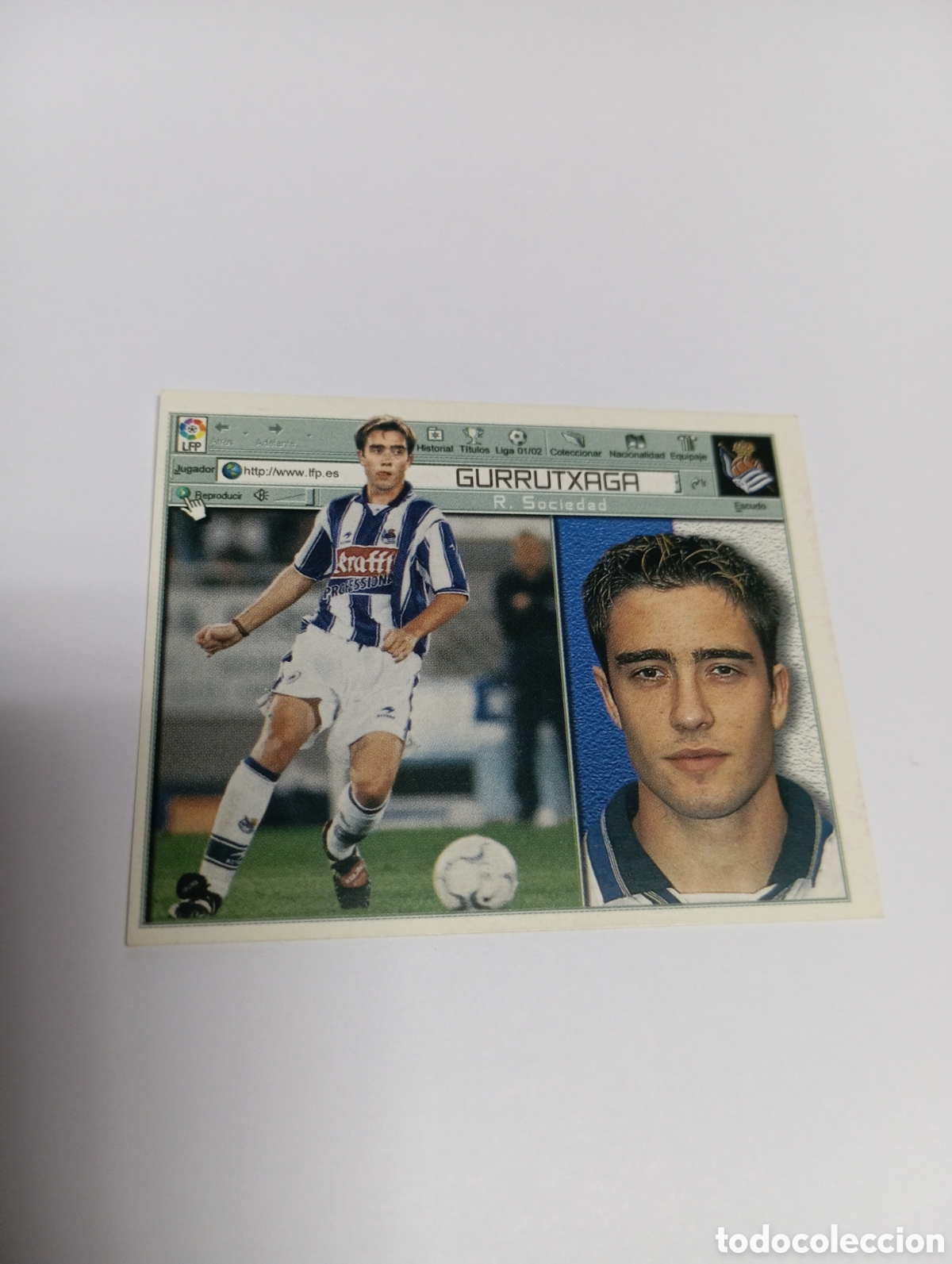 Cromos de F&uacute;tbol: GURRUTXAGA Real Sociedad LIGA ESTE 2001 2002 PANINI 01 02