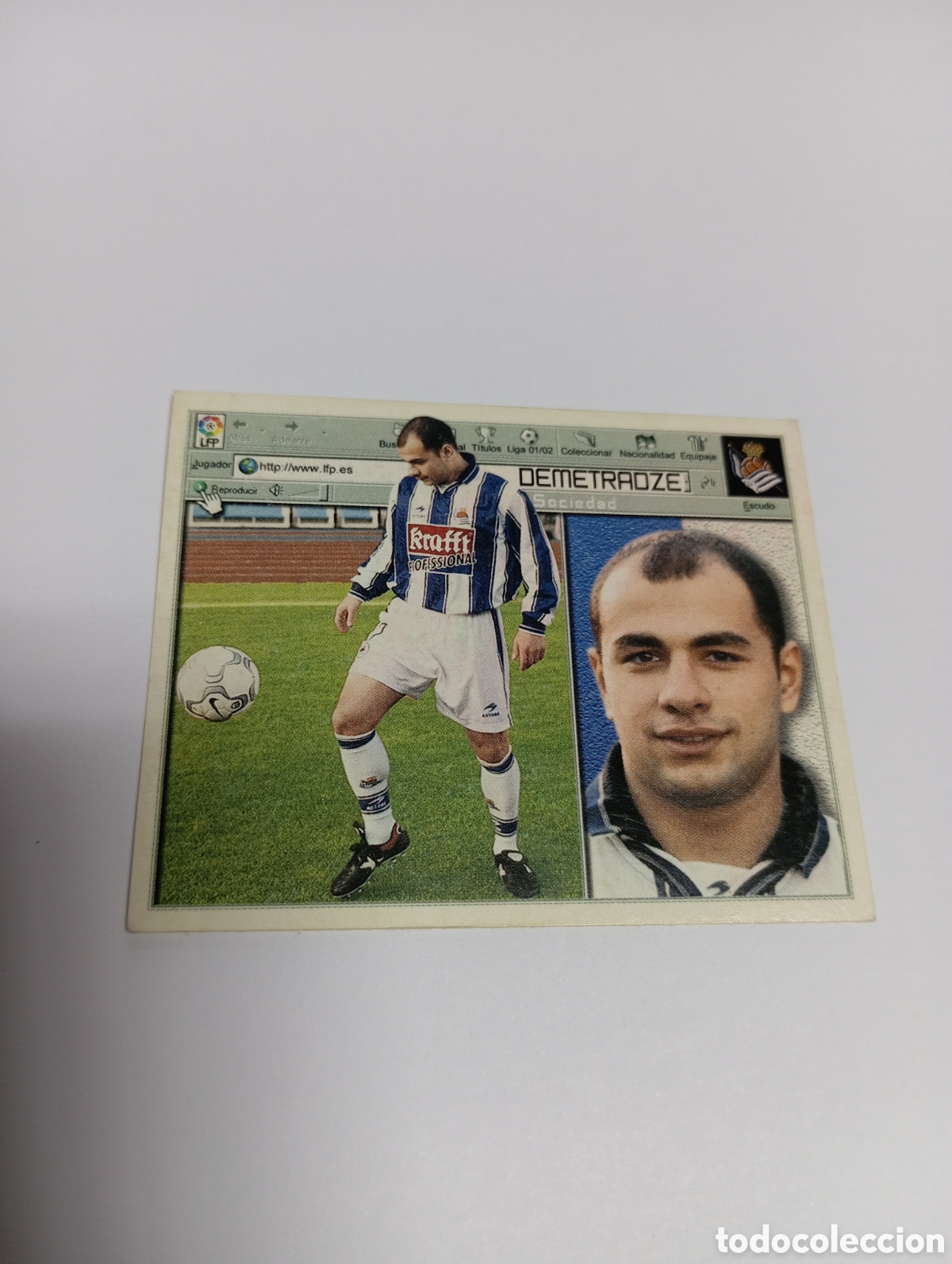 Cromos de F&uacute;tbol: DEMETRADZE Real Sociedad LIGA ESTE 2001 2002 PANINI 01 02
