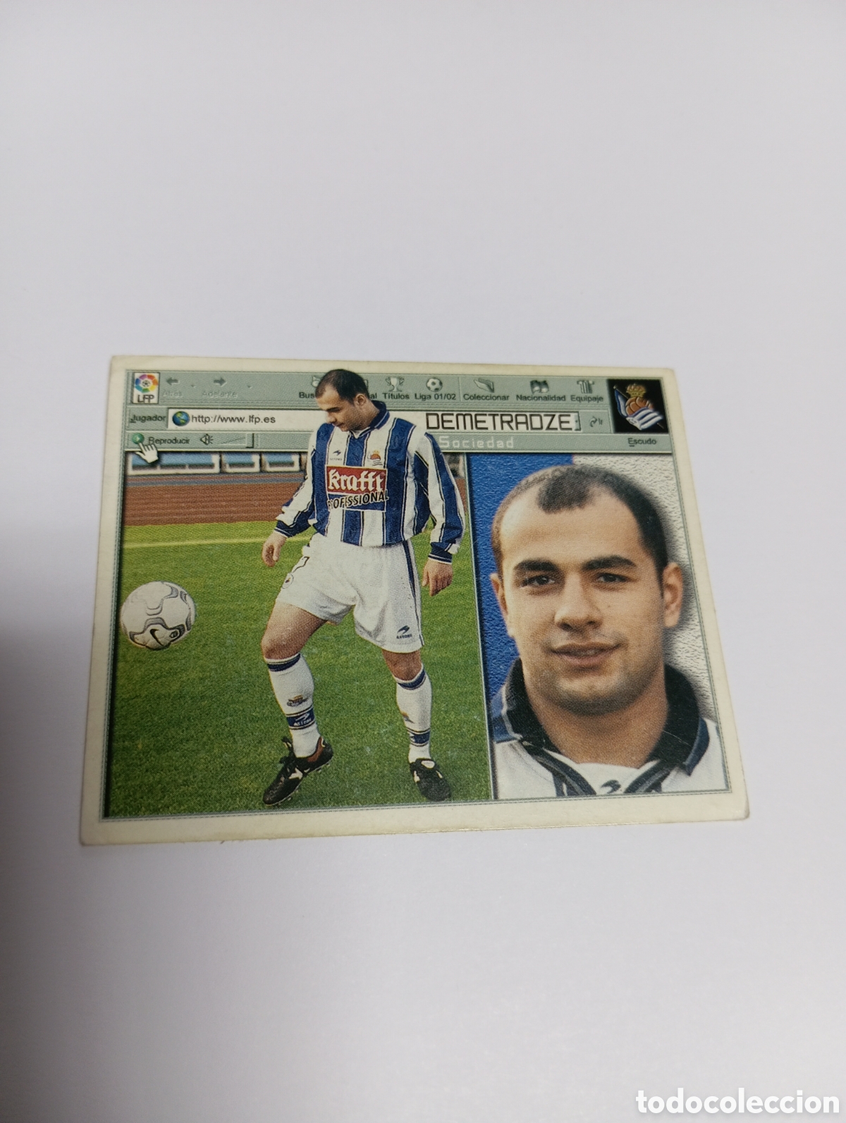 Cromos de F&uacute;tbol: DEMETRADZE Real Sociedad LIGA ESTE 2001 2002 PANINI 01 02