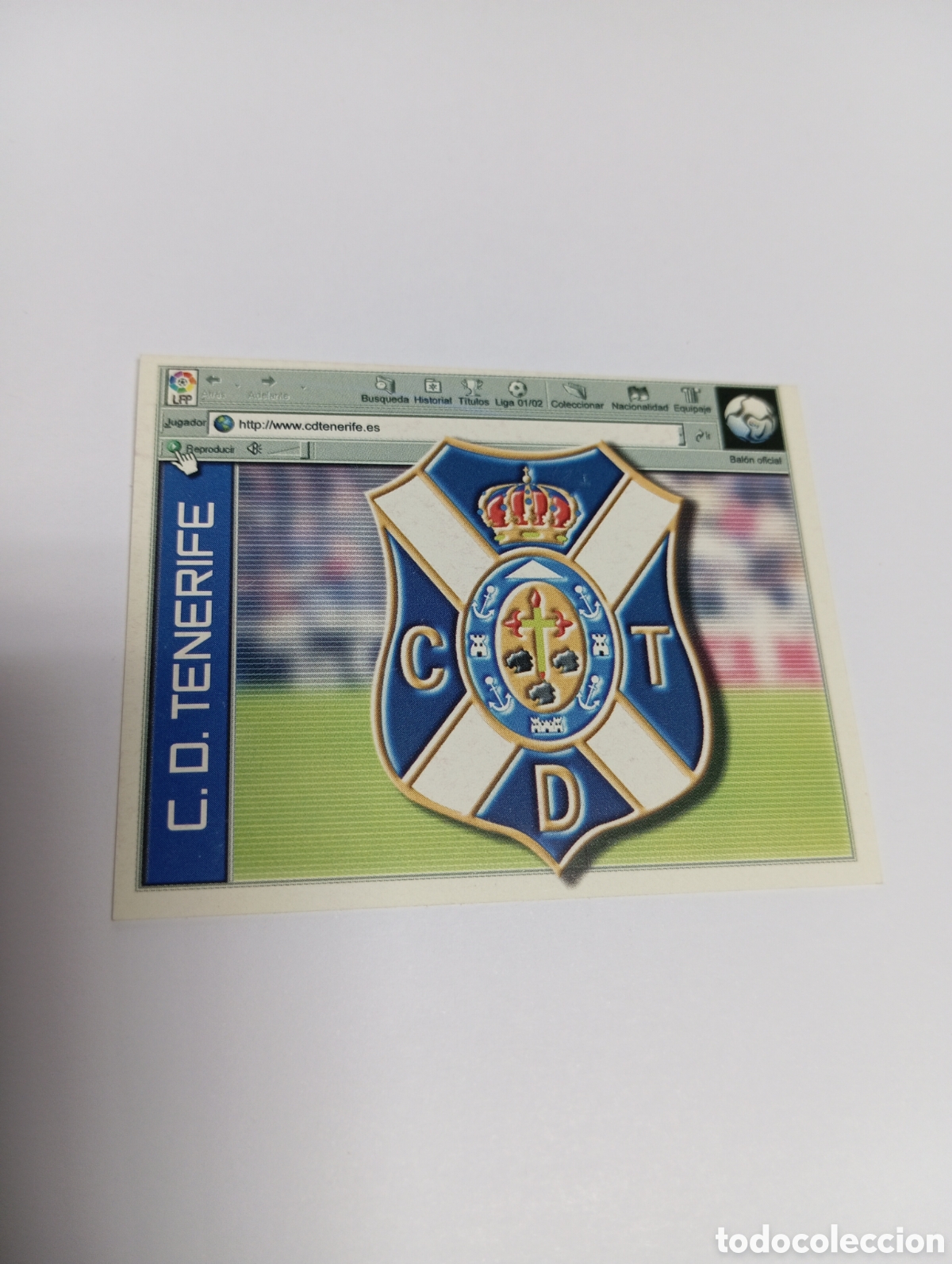 Cromos de F&uacute;tbol: ESCUDO Tenerife LIGA ESTE 2001 2002 PANINI 01 02