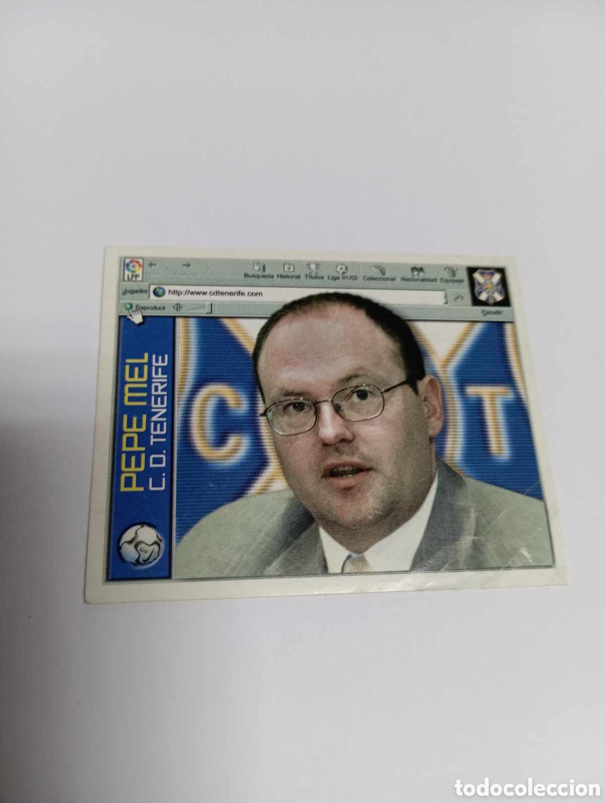 Figurine di Calcio: ENTRENADOR PEPE MEL Tenerife LIGA ESTE 2001 2002 PANINI 01 02