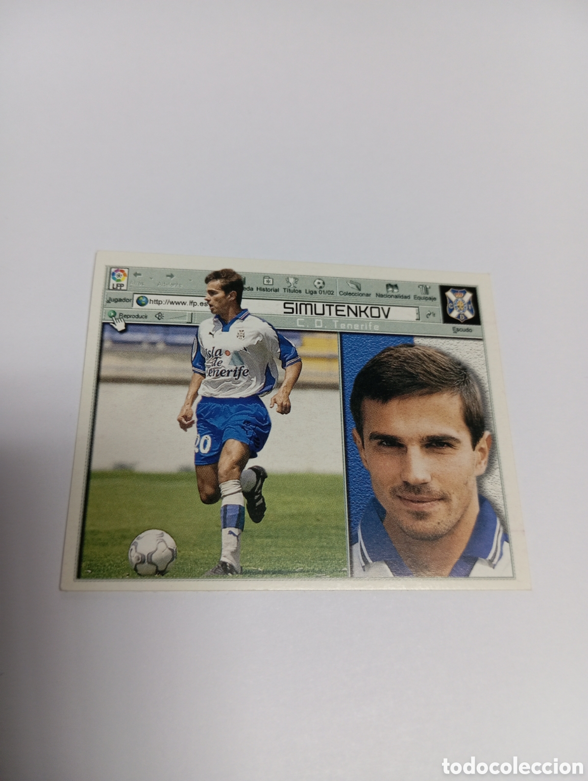 Cromos de F&uacute;tbol: SIMUTENKOV Tenerife LIGA ESTE 2001 2002 PANINI 01 02