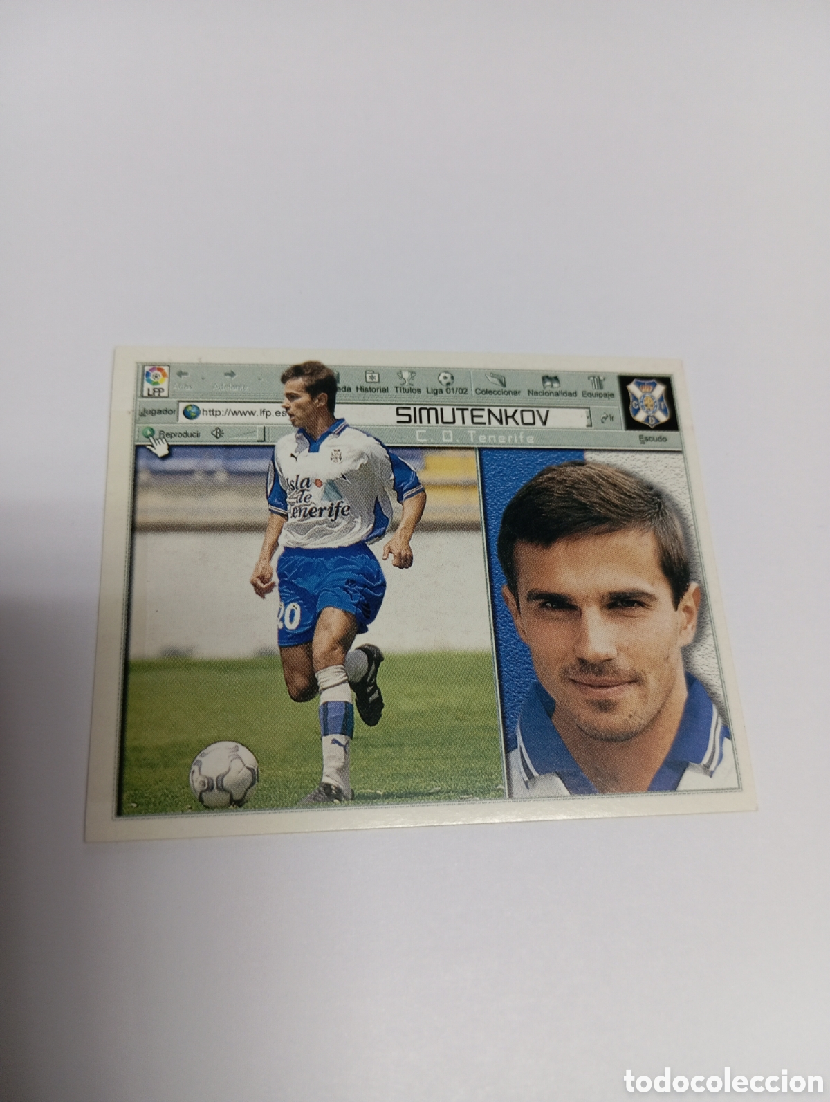 Cromos de F&uacute;tbol: SIMUTENKOV Tenerife LIGA ESTE 2001 2002 PANINI 01 02